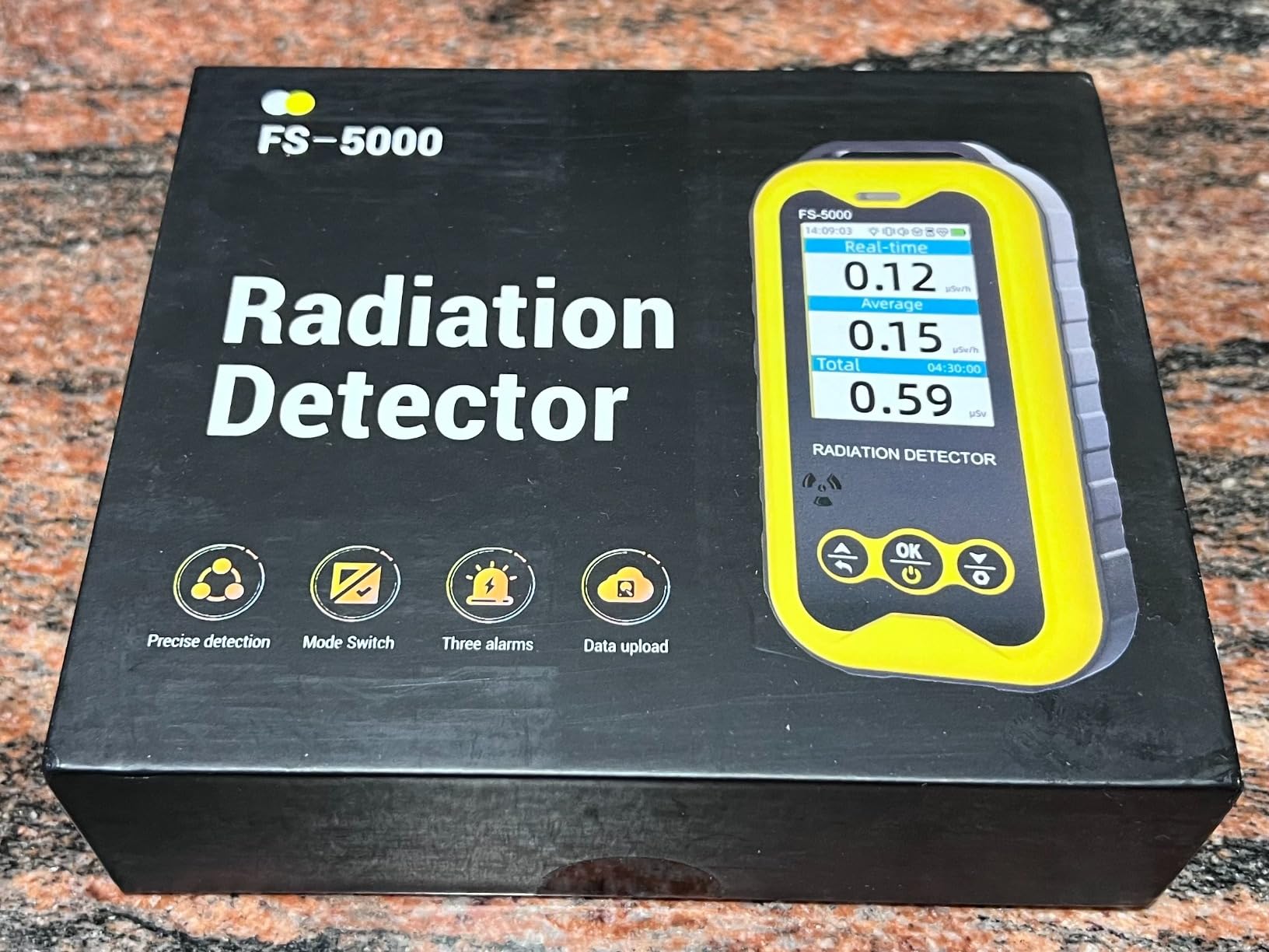 Geiger Counter with J321 GM Tube, Nuclear Radiation Detector with Click Sound for Beta Gamma X-ray, Uranium Glass Iodine Treatment Radioactive Dosimeter, Portable Alarm to Water Food, FS-5000 customer photo 1
