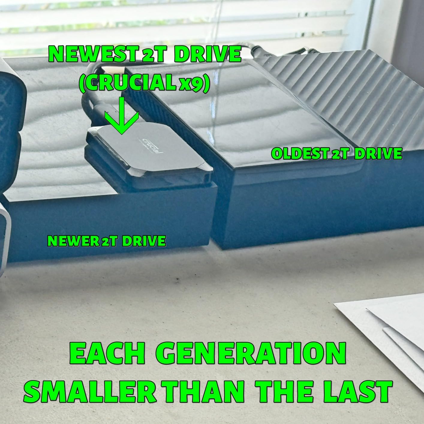 Crucial X9 2TB Portable SSD, Up to 1050MB/s, USB 3.2 USB-C, External Solid State Drive, Compatible with Windows, Mac, & Android, Reliable Storage for Games, Files, & Backups, Black - CT2000X9SSD902 customer photo 1