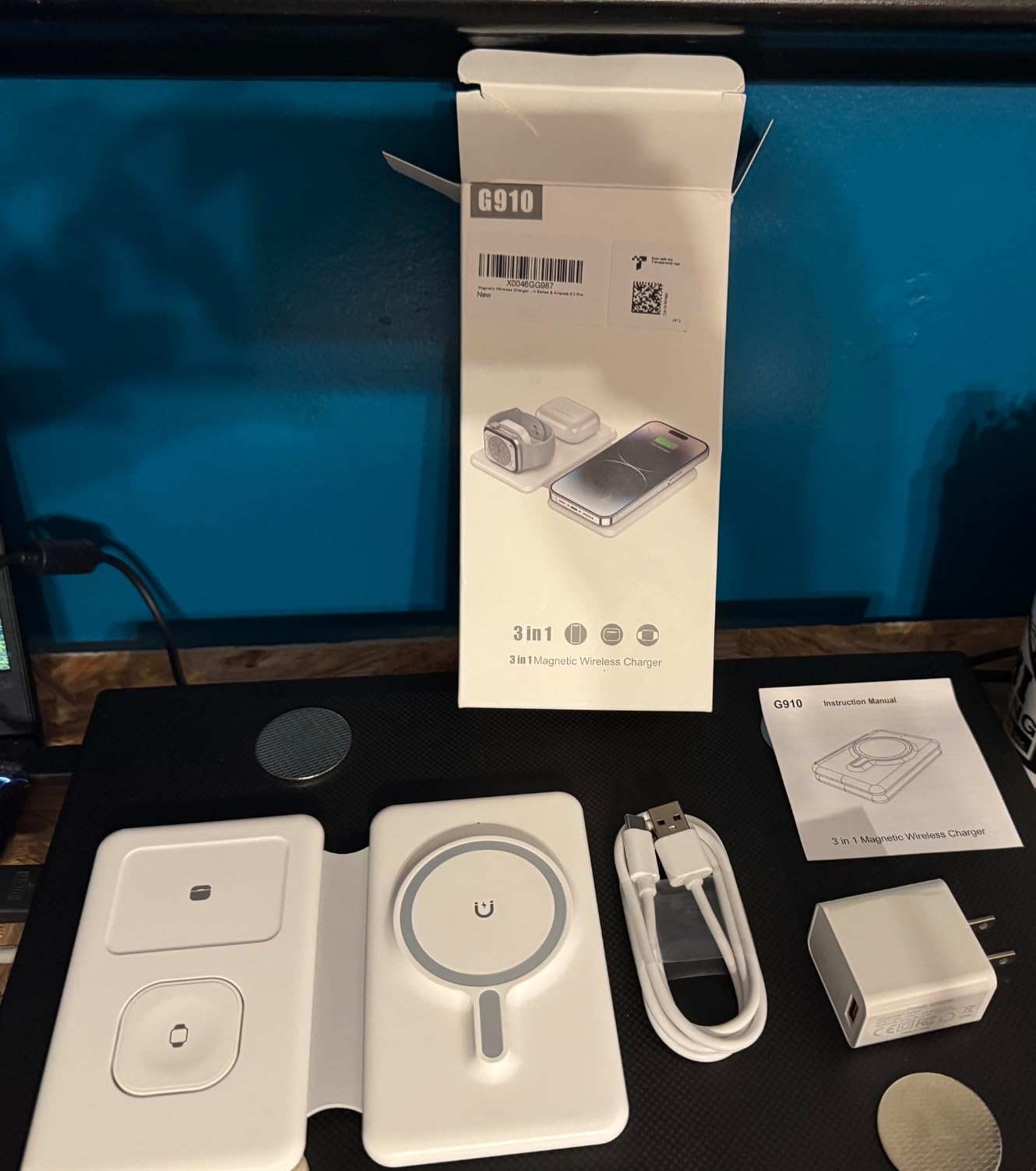 Magnetic Wireless Charger for iPhone: 3 in 1 Travel Charging Station for Apple Devices for iPhone 17 Air 16 15 14 13 12 Pro Max Plus - Foldable Charging Pad for Apple Watch Series & Airpods 4 3 2 Pro customer photo 2