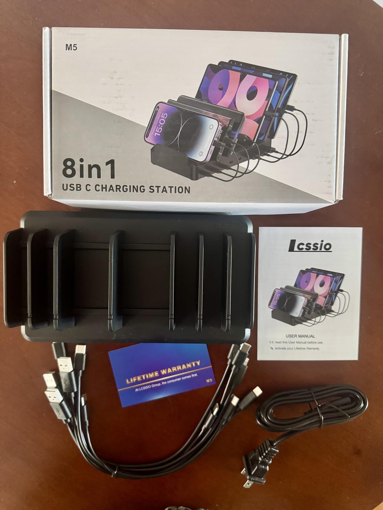 300W Charging Station for Multiple Devices, 8 Port Multi USB C Fast Charger Station Dock for MacBook iPhone 17/16/15/14/13/12 Samsung Pixel Series iPad, Black customer photo 1