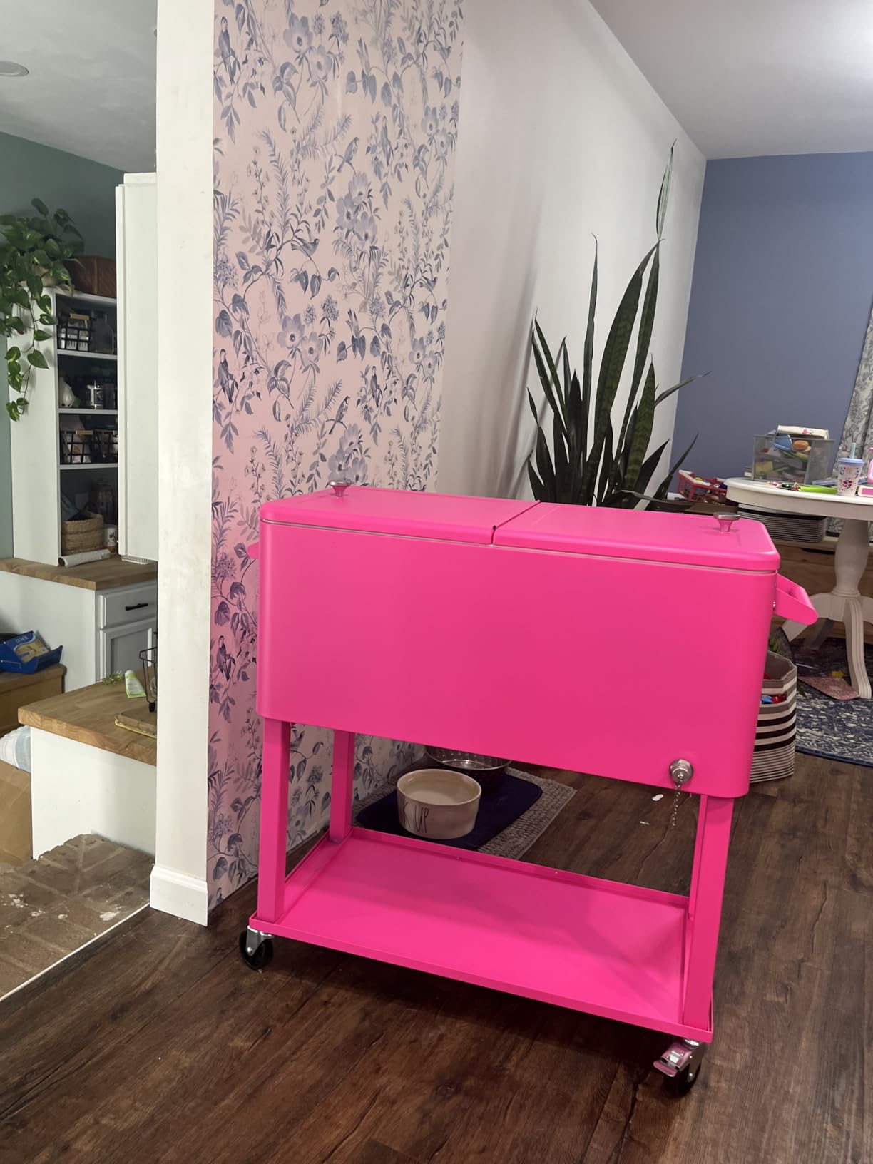 VINGLI 80 Quart Rolling Ice Chest, Portable Patio Party Bar Drink Cooler Cart, with Shelf, Beverage Pool with Bottle Opener customer photo 2