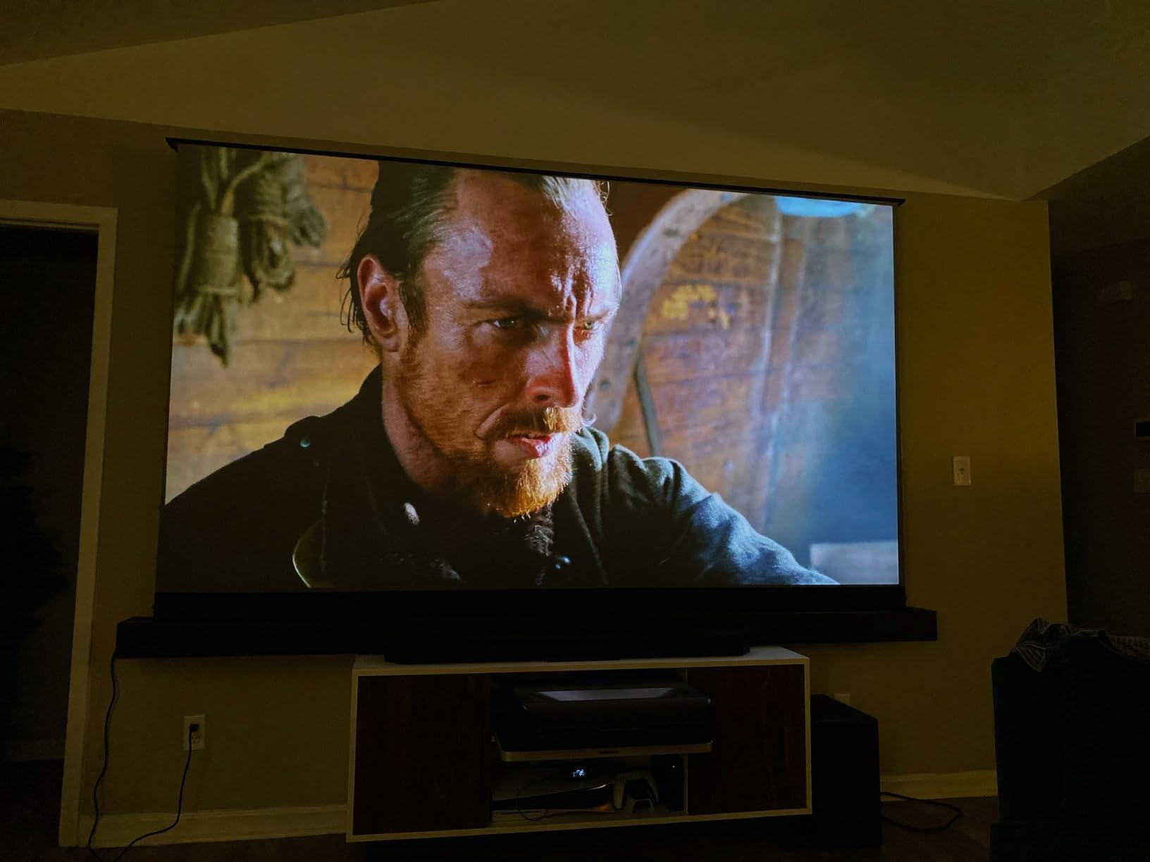 NexiGo Aurora Pro, Ultra Short Throw 4K Tri-Color Laser Projector, 2400 Lumens, Screen Adoption, Dynamic Laser Dimming, Dolby Vision & Atmos, HDR10+, HLG, Active 3D, 60W Speakers, UST TV customer photo 1