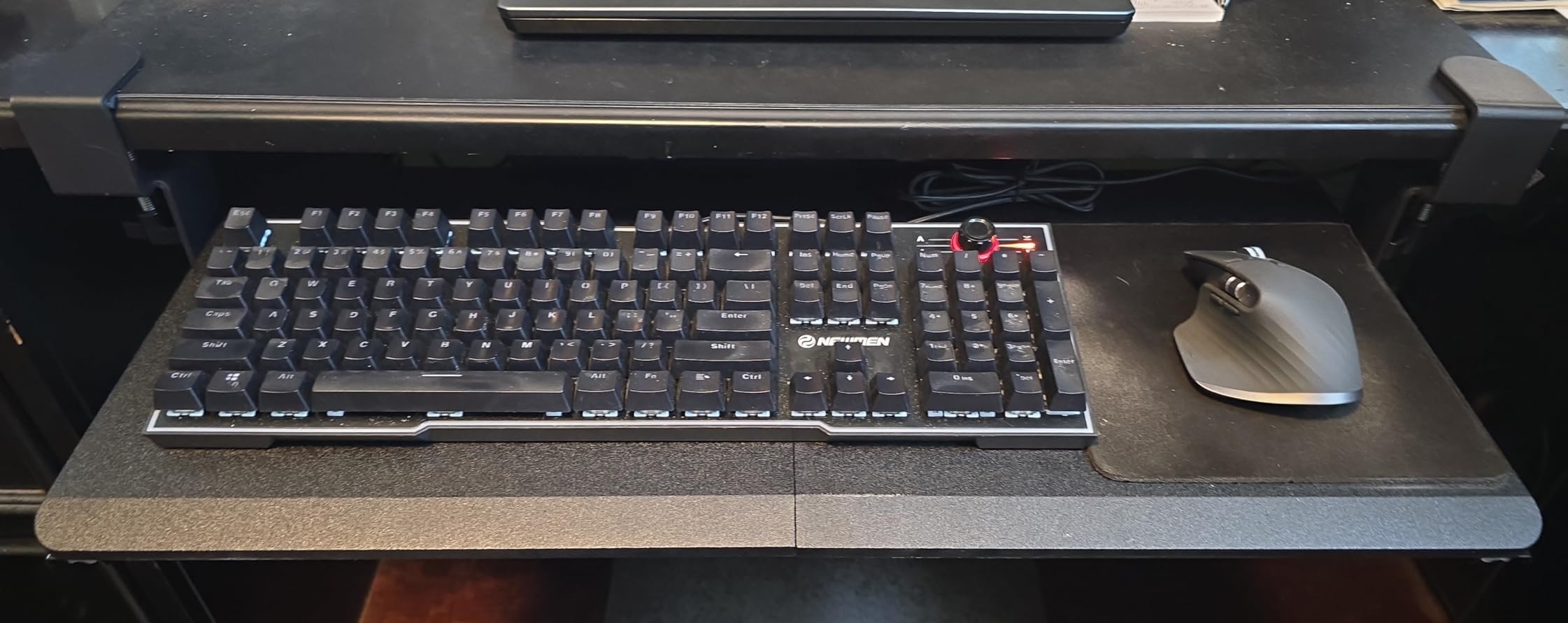 HUANUO Keyboard Tray Under Desk, Pull Out Keyboard Tray with C Clamp Mount, 26.5