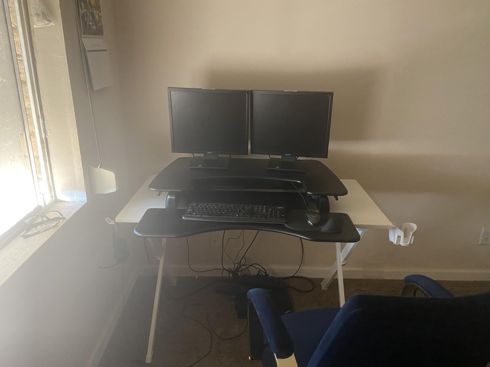 Vari Varidesk Pro Plus 36 Standing Desk Converter for Home Office - 11 Height Settings + Spring-Loader Lift, 2 Tier Design with Keyboard Tray, Fits Tables 26.5