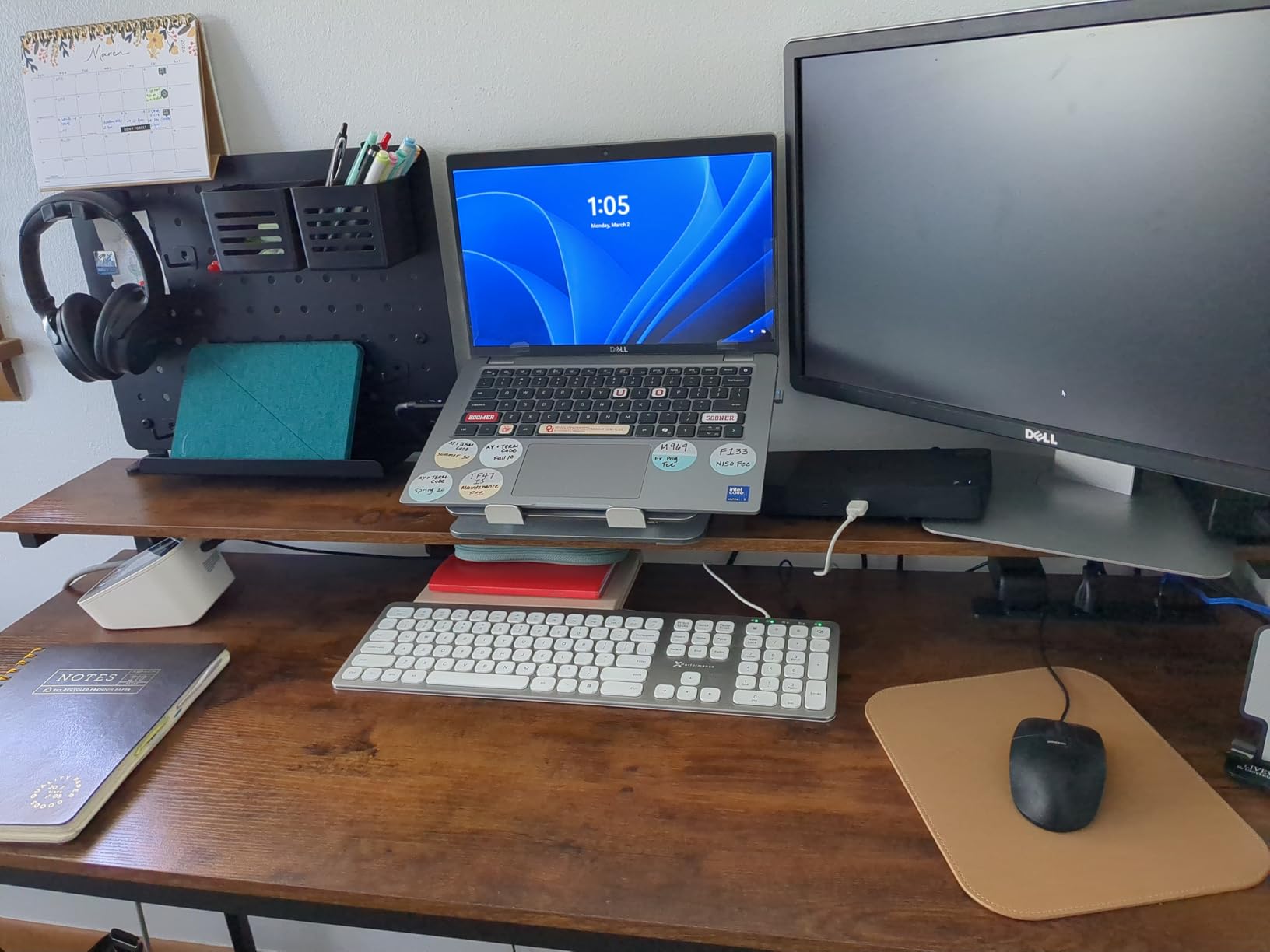 Clamp-on Desk Pegboard, Desk Organizer for Office Gaming Home, Magnetic Metal Peg Board with 10 Accessories, Privacy Panel for Office, 16.5