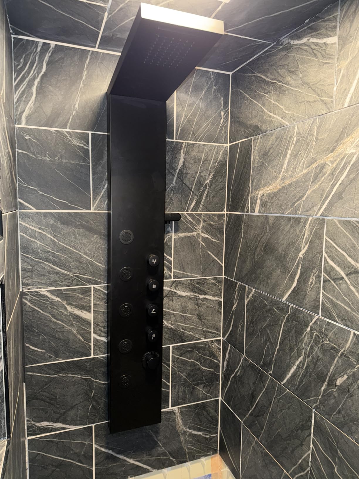 Homevacious Stainless Steel Shower Panel Tower System, Rainfall Waterfall Shower Head,5 Massage Body Jets and Handheld,Wall Mounted Multi-Function Bathroom Shower Panel,Matte Black customer photo 2