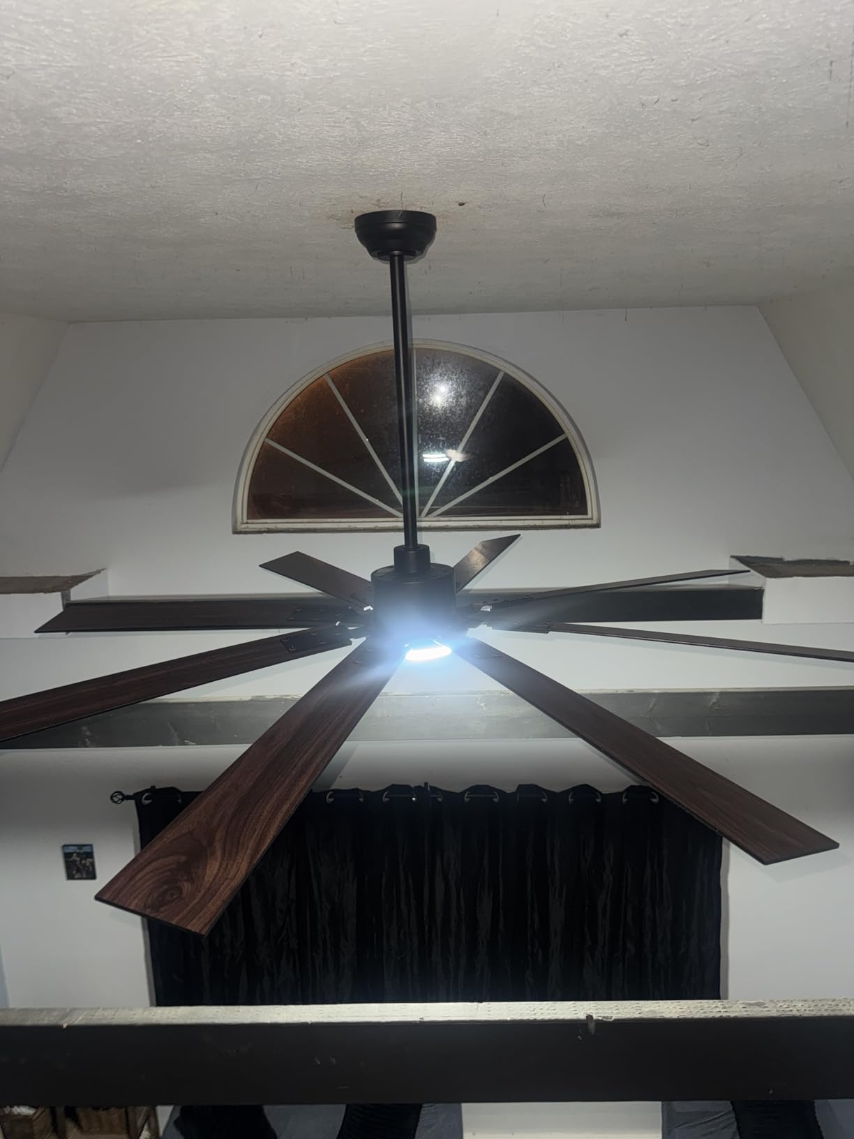 ZMISHIBO 72 inch Large Ceiling Fans with Lights and Remote, Indoor/Outdoor Black Modern Ceiling Fan for Kitchen Living Room Patio, 6 Speed Reversible Quiet DC Motor, 3 CCT, Dual Finish 8 Blades customer photo 2