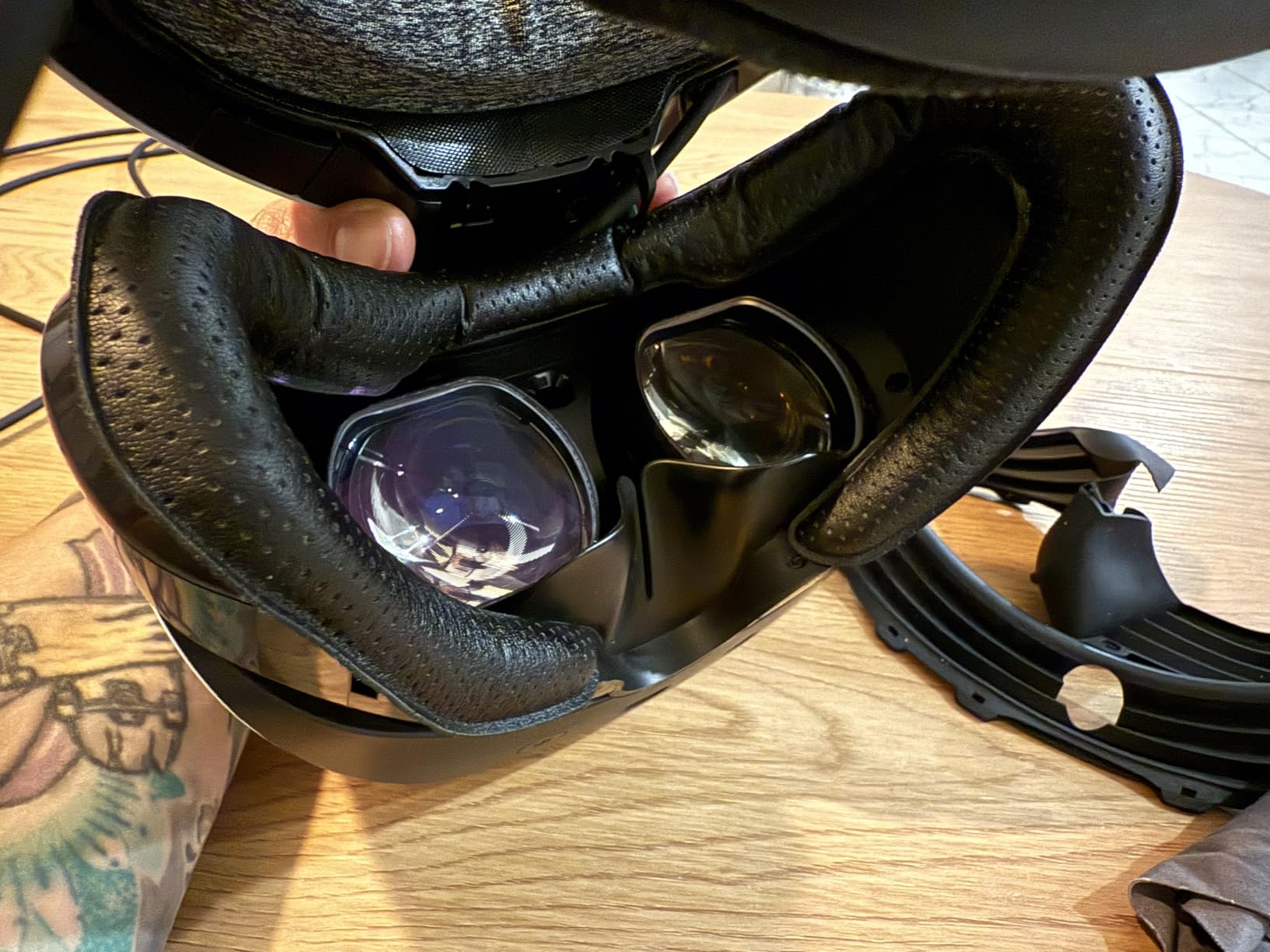 VR Face Pad for PlayStation VR2, Breathable Holes Leather Protective VR Accessories VR Face Cover Cushion Replacement Fitness Facial Interface Bracket Compatible with PS VR2 customer photo 1