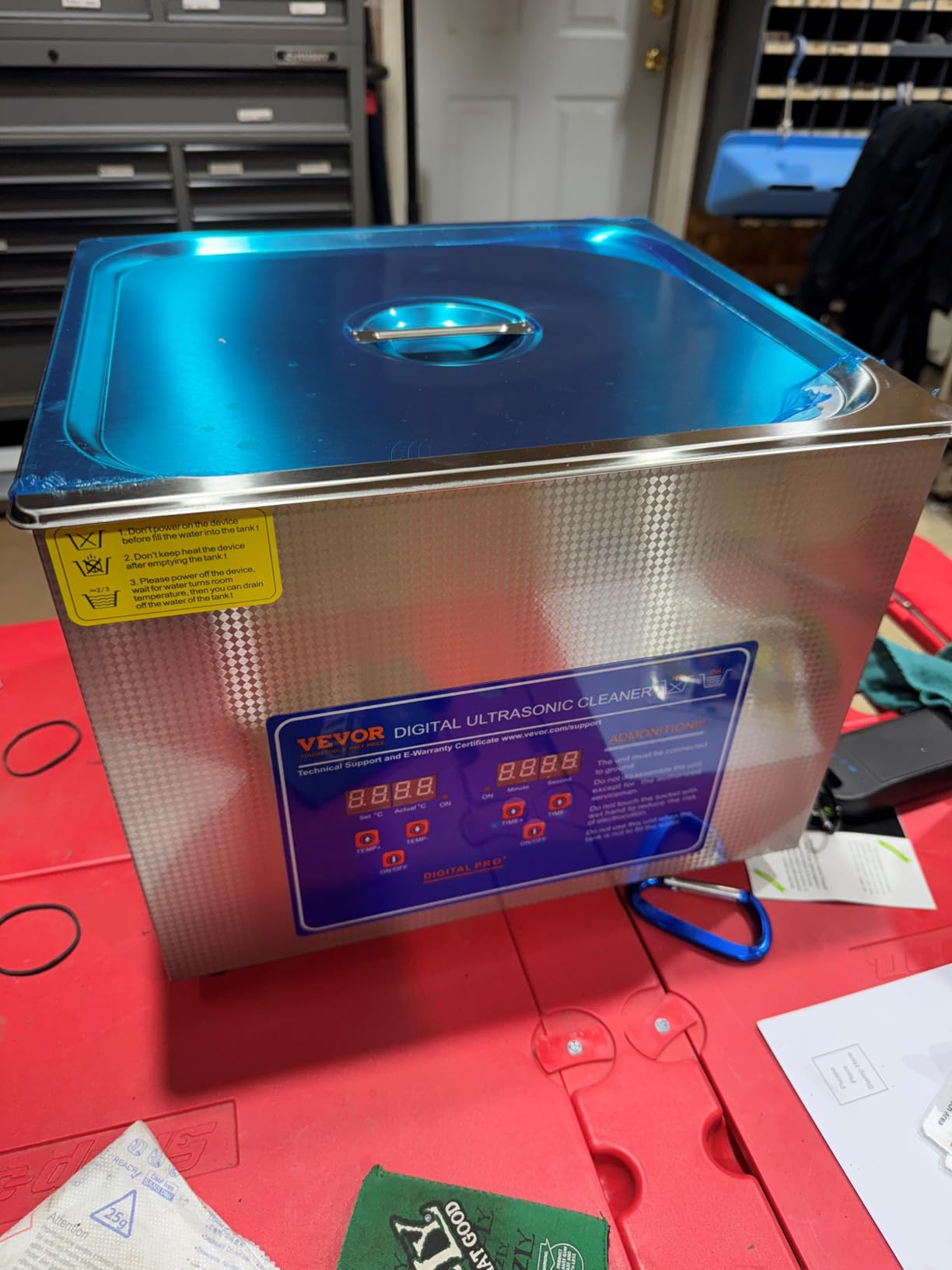 VEVOR 10L Professional Sonic Cleaning, Stainless Steel Industrial Machine with Digital Timer & Heater, Ideal for Jewelry, Dentures, Instruments, and Industrial Parts, 110V, FCC/CE/RoHS Certified customer photo 1