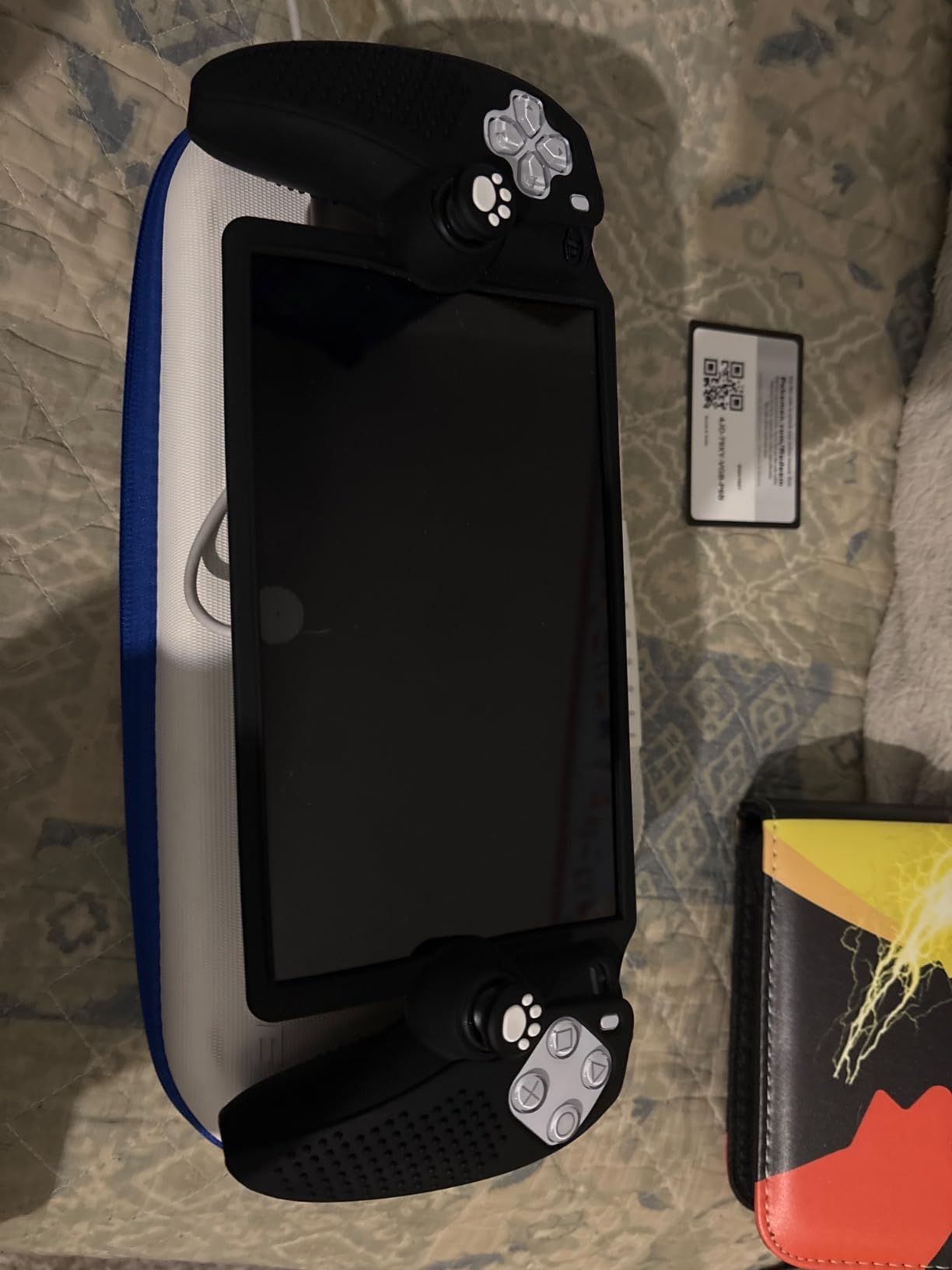 MOJOXR Silicone Protective Cover and Stick Caps Compatible with PS Portal, Anti-Slip Protector Case and 10 Thumb Grip Caps Accessories for PS Portal Remote Player(Black) customer photo 2