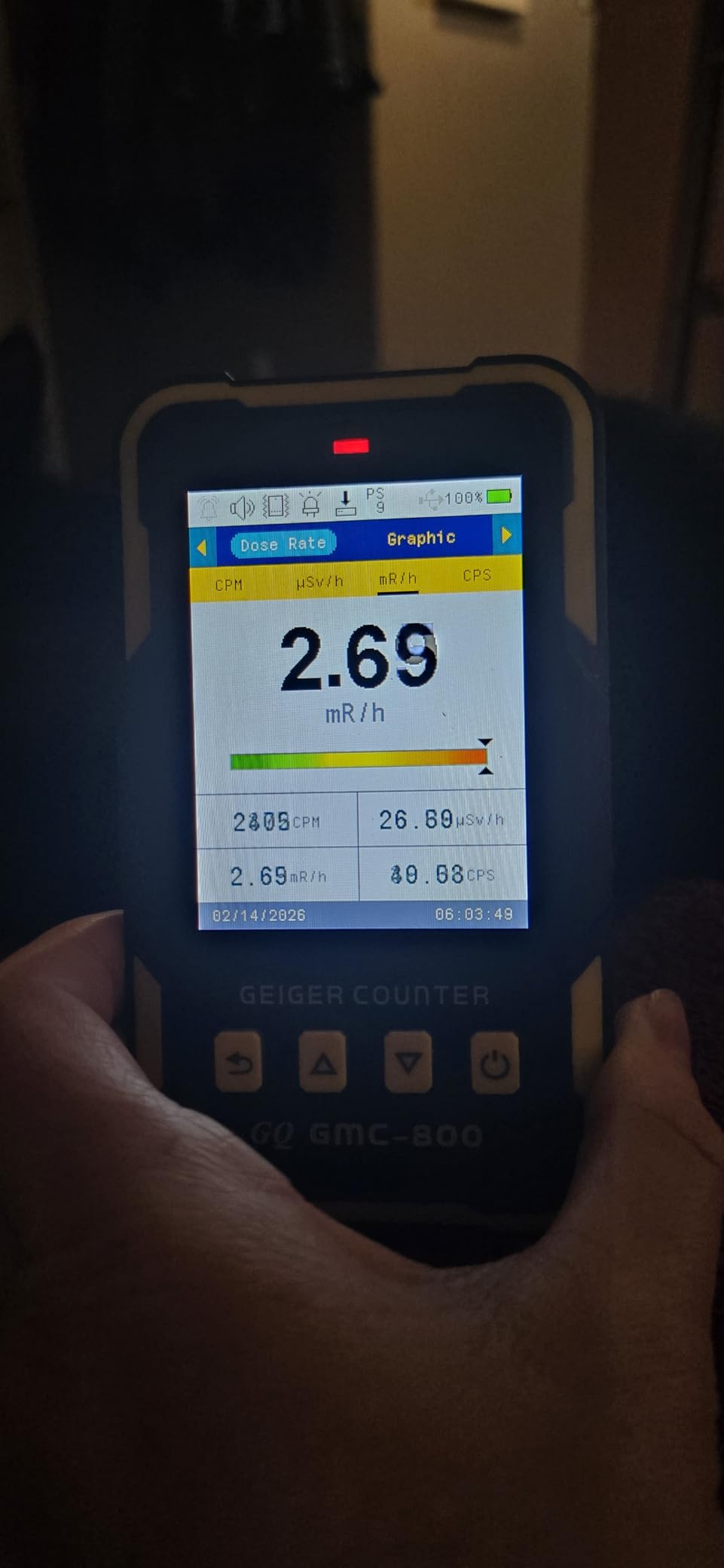 Nuclear Radiation Detector GQ GMC-800 Geiger Counter USA Design Product US National Standard Large Color LCD Display 5 Alarm Types Dosimeter Data Save & Global Share Beta Gamma X-ray Portable Device customer photo 1