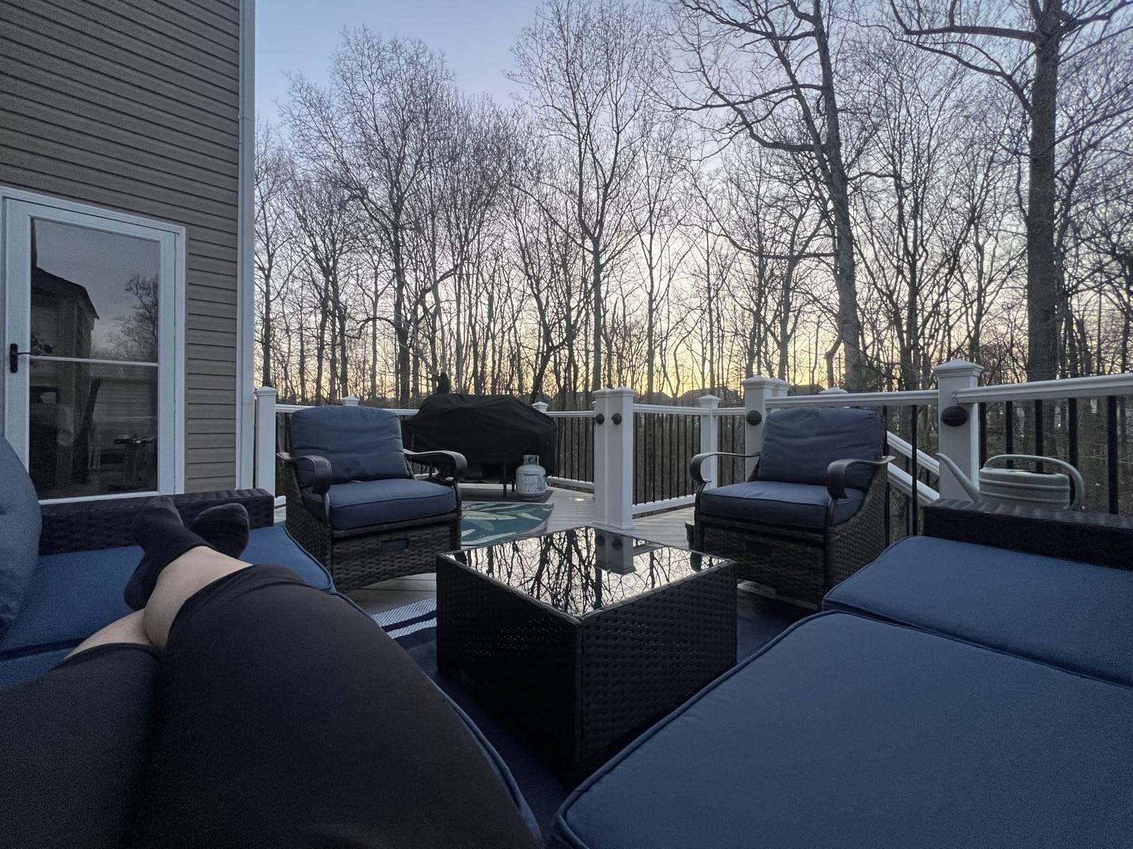 Kullavik 6PCS Outdoor Patio Furniture Set PE Wicker Rattan Sectional Sofa Patio Conversation Sets,Navy Blue customer photo 1