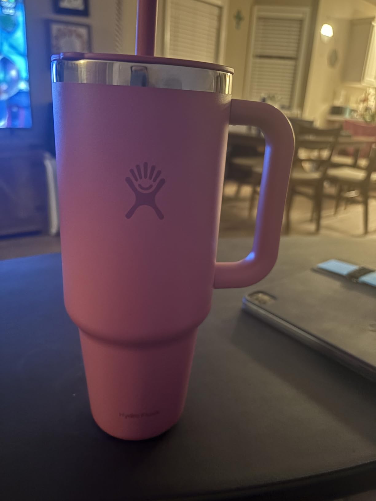 Hydro Flask Travel Tumbler with Handle, Lid and Straw - Insulated Stainless Steel in 40 Oz Ivory customer photo 1