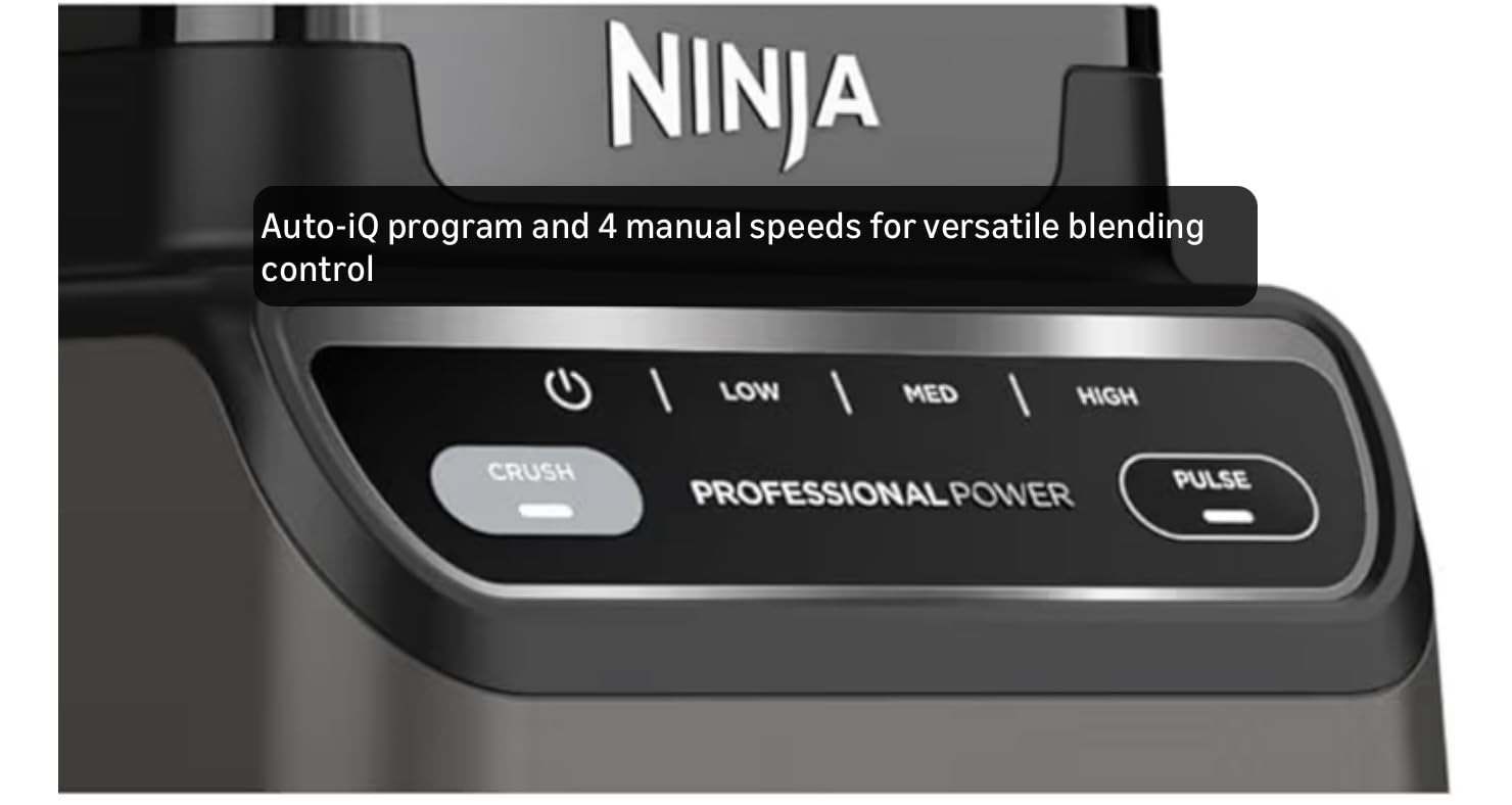 Ninja Professional Blender BR201AMZ - Smoothie Blender, Drink Mixer, Grinder, Ice Crusher | Total Crushing Technology, Auto-iQ Smart Presets, Professional 1200W Power, XL 72oz Pitcher | Dark Grey customer photo 2