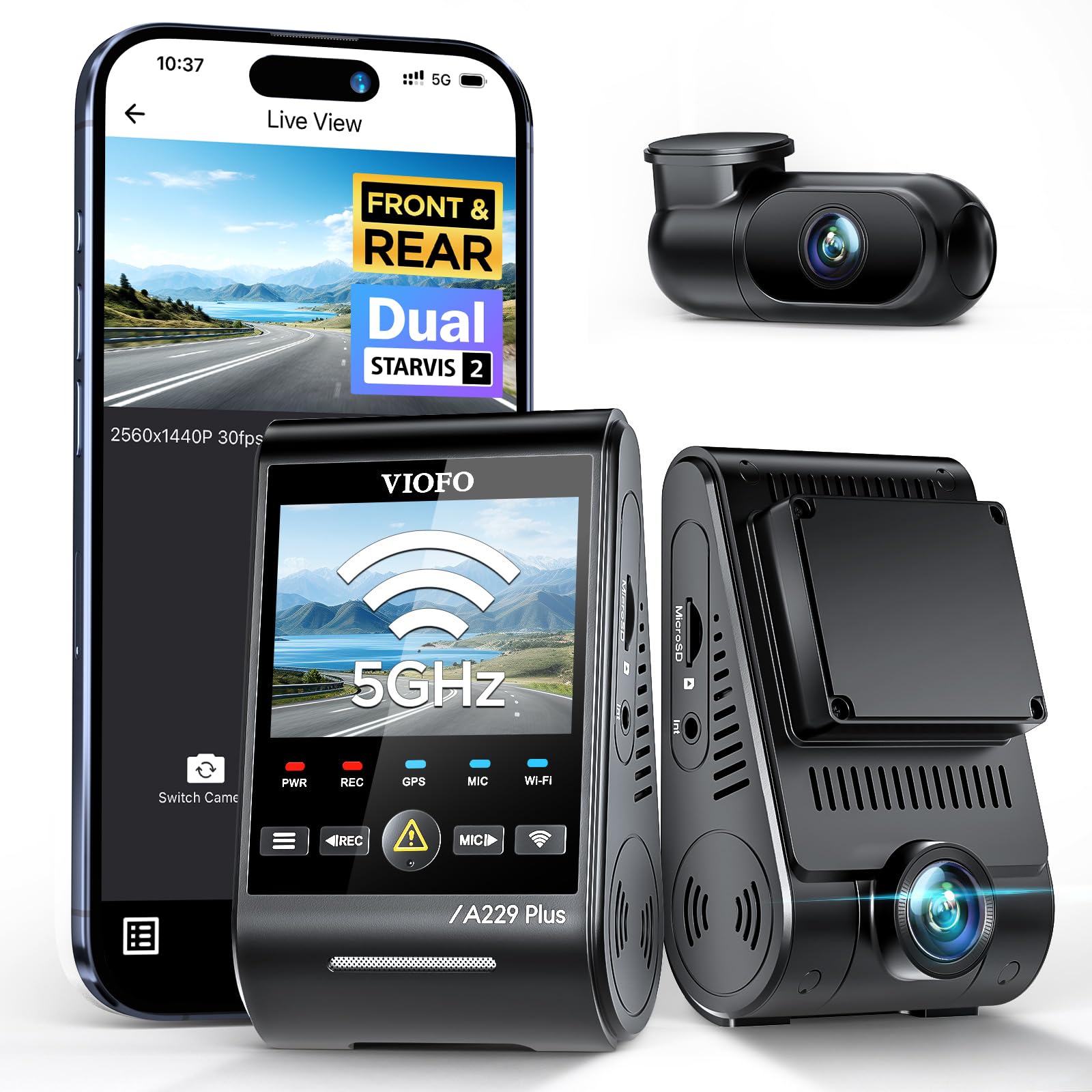 VIOFO A229 Plus Dash Cam Front and Rear, Dual STARVIS 2 Sensors, 1440P+1440P Voice Control customer photo 1