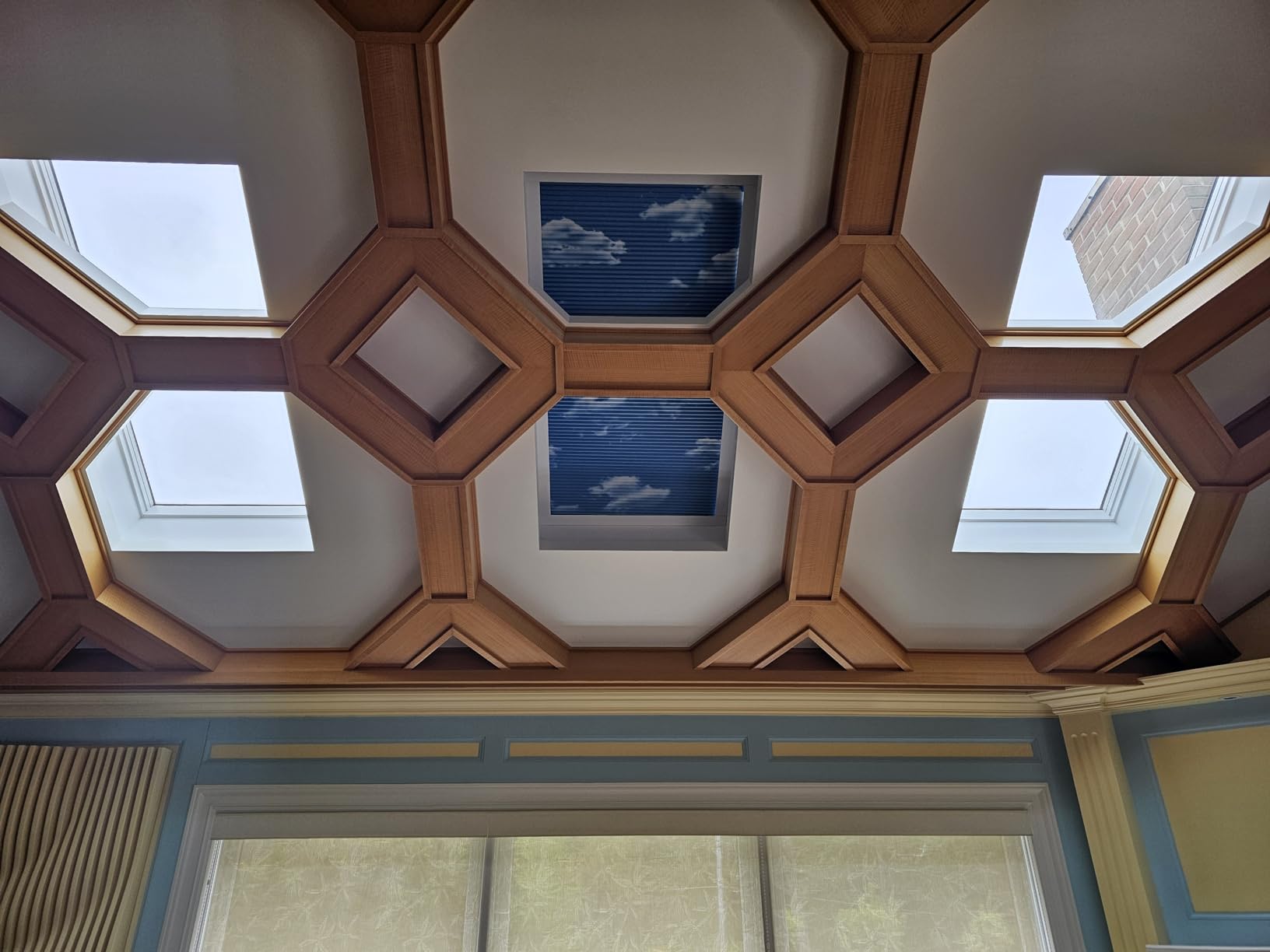 ZSTARR Motorized Blackout Cellular Skylight Shades Custom White | Framed Honeycomb Blinds for Skylight & Inclined Windows Light Blocking Design for Insulation, Privacy & Optional Solar Panel customer photo 1