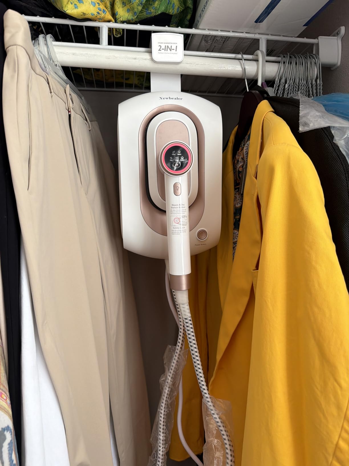 Newbealer 2In1 Pro Steam Station Iron, 1550W Turbocharged Steam for Clothes, 3-Level Steam & Dry Ironing, 30s Heat Up, 1.2L Detachable Tank, Auto-Off, Self Cleaning, Innovative Storage for Household customer photo 1