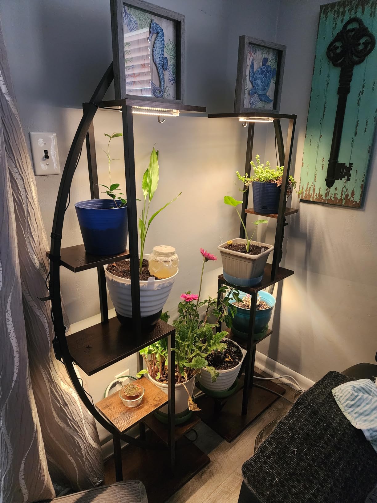 Plant Stand Indoor with Grow Lights, 6 Tiered Tall Plant Shelf, 63