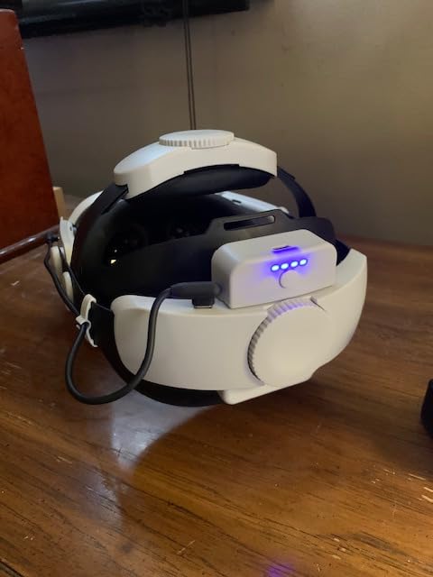 Kawaye for Meta Quest 3S/3/2 Head Strap with 15000mAh (7500 x 2) Hot-Swap Batteries for 6-8H Playtime,Adjustable VR Headset Strap with Large Support Pad Enhanced Support Reduce Pressure-MQ2002 customer photo 2