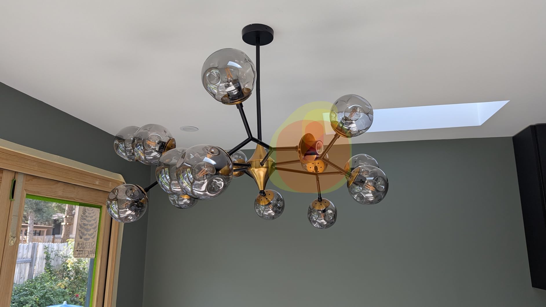 20 Light Extra Large Sputnik Chandelier Mid Century Modern Black and Gold Ceiling Light Fixture with Glass Globe Pendant Light Hanging for Dining Room Kitchen Living Room Foyer customer photo 1