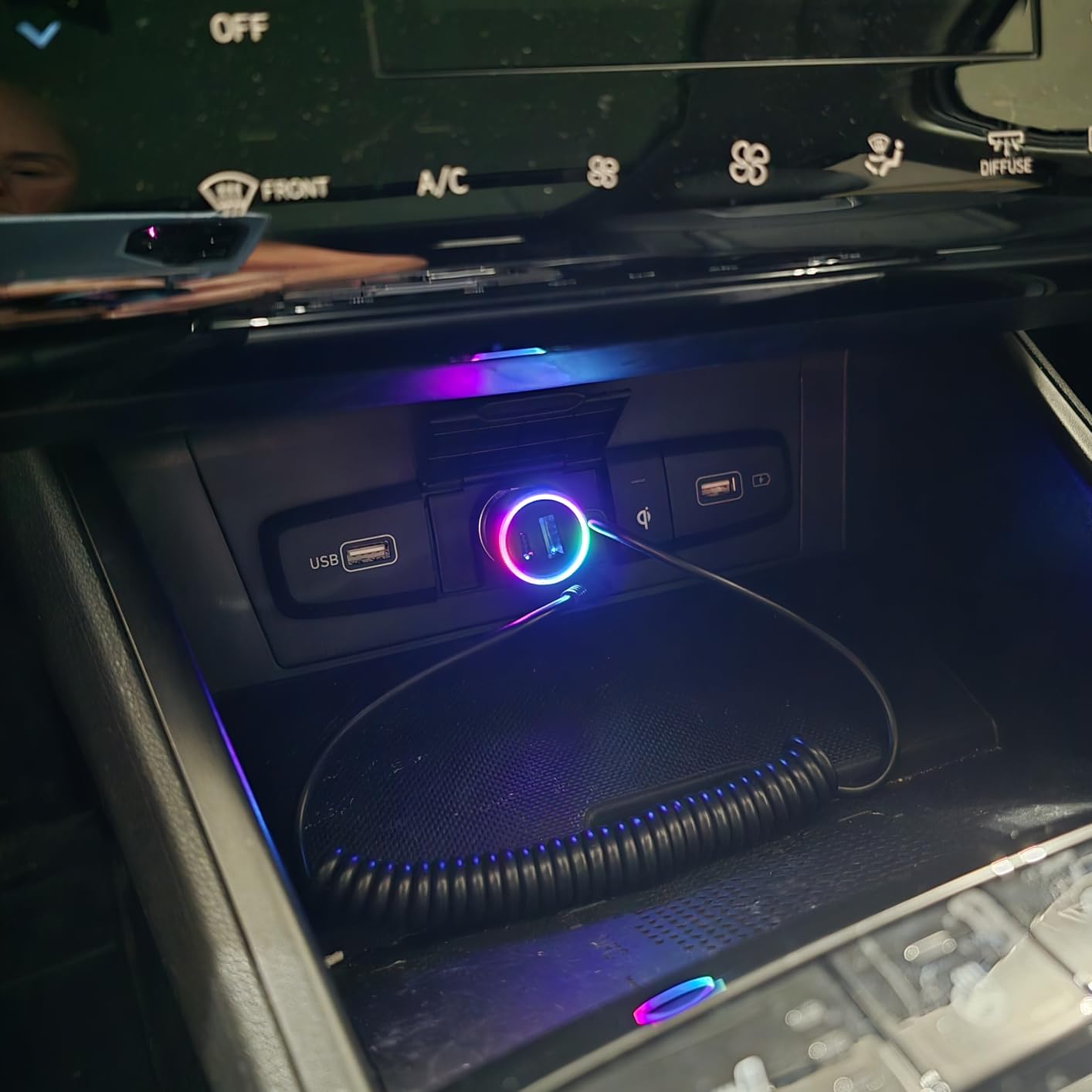 60W USB C Car Charger Fast Charge PD& QC3.0 with 5ft 30W Type C Coiled Cable, Car Phone Charger Adapter for iPhone 17/16/15 Pro Max Plus, Samsung Galaxy S25/S24/S23, Pixel/Moto/LG/Android, iPad Pro customer photo 1