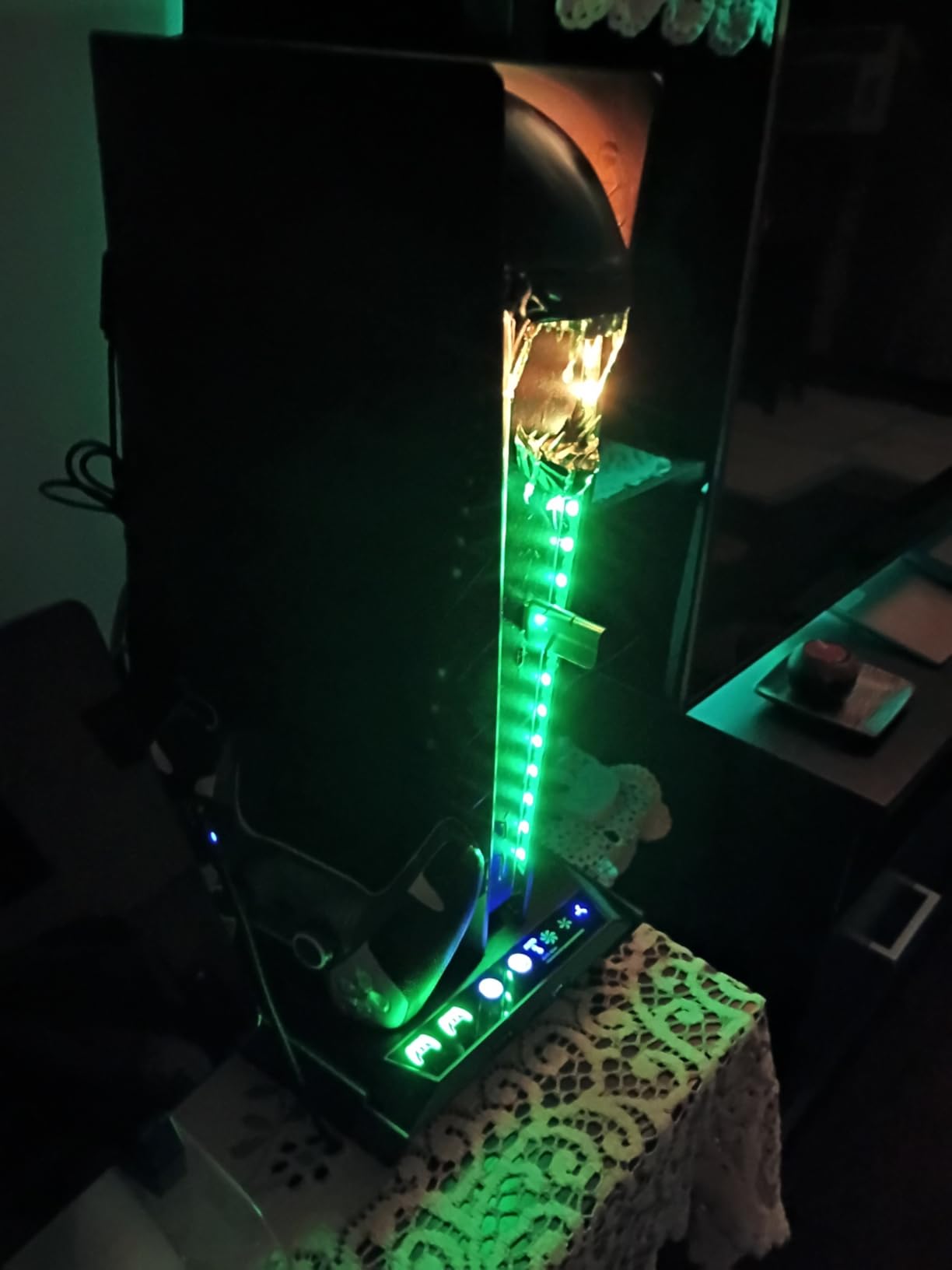 PS5/Slim/Pro Stand for Disc & Digital Console, PS5 Cooling & Charging Station with RGB Lights, PS5 Controller Charger Built-in 3 Level & AUTO Adjustable Fan, PS5/Slim/Pro Accessories Comes 3 USB Ports customer photo 1