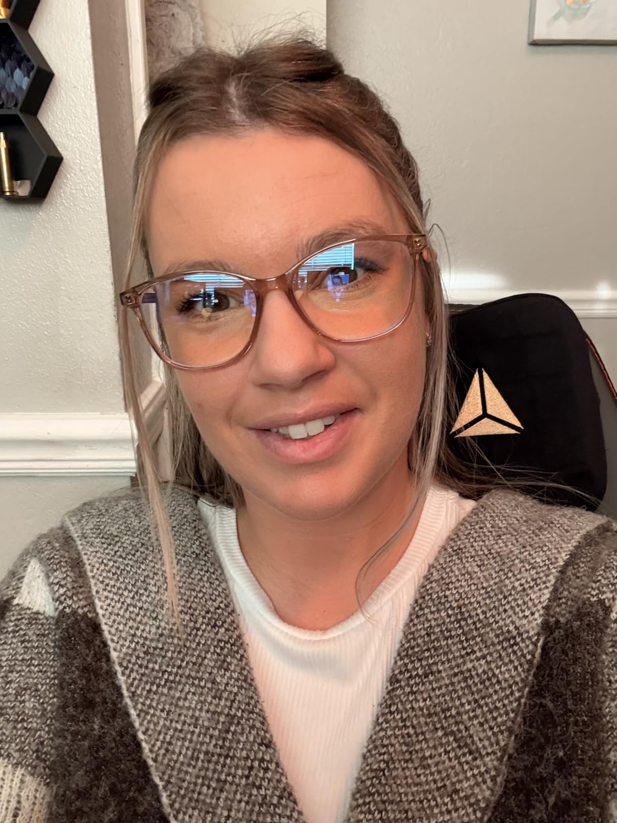 Madison Avenue Blue Light Blocking Glasses Anti Eyestrain UV Glare Blue Light Glasses for Women with Case, TV Phone Computer Gaming Eyeglasses (Coffee Brown) customer photo 1