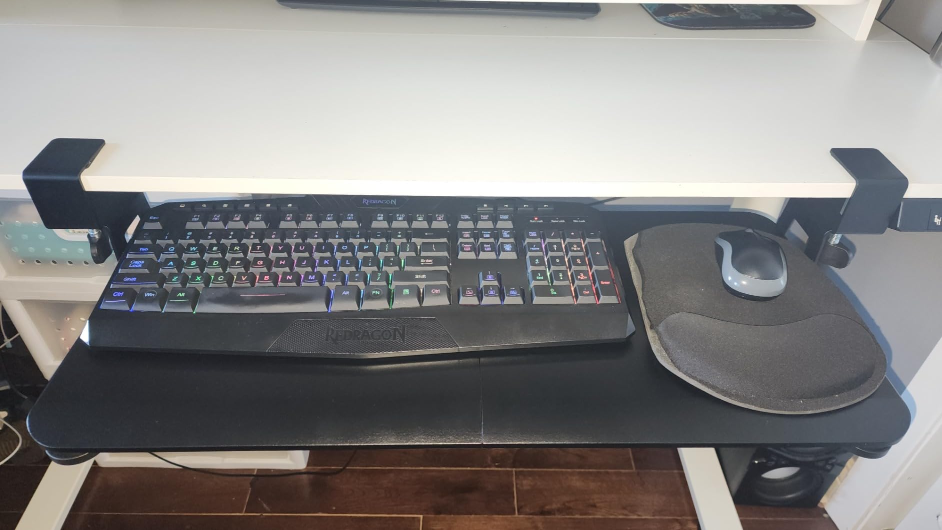 Keyboard Tray Under Desk, Slide Out Computer Keyboard & Mouse Tray with C Clamp-on Mount Easy to Install,30