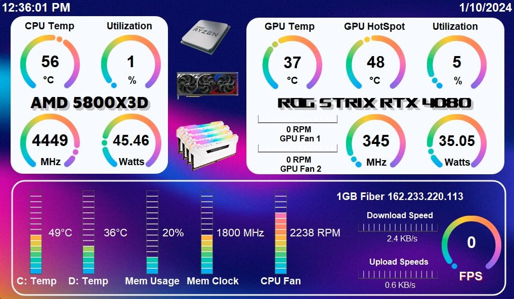 G.SKILL WigiDash PC Command Panel - 7 inch Touch Display, Up to 20 (5x4) Widget Grid, Customizable Hotkeys/Shortcuts/Widgets, Monitor System Performance (Windows 10 and 11, USB Powered) customer photo 1