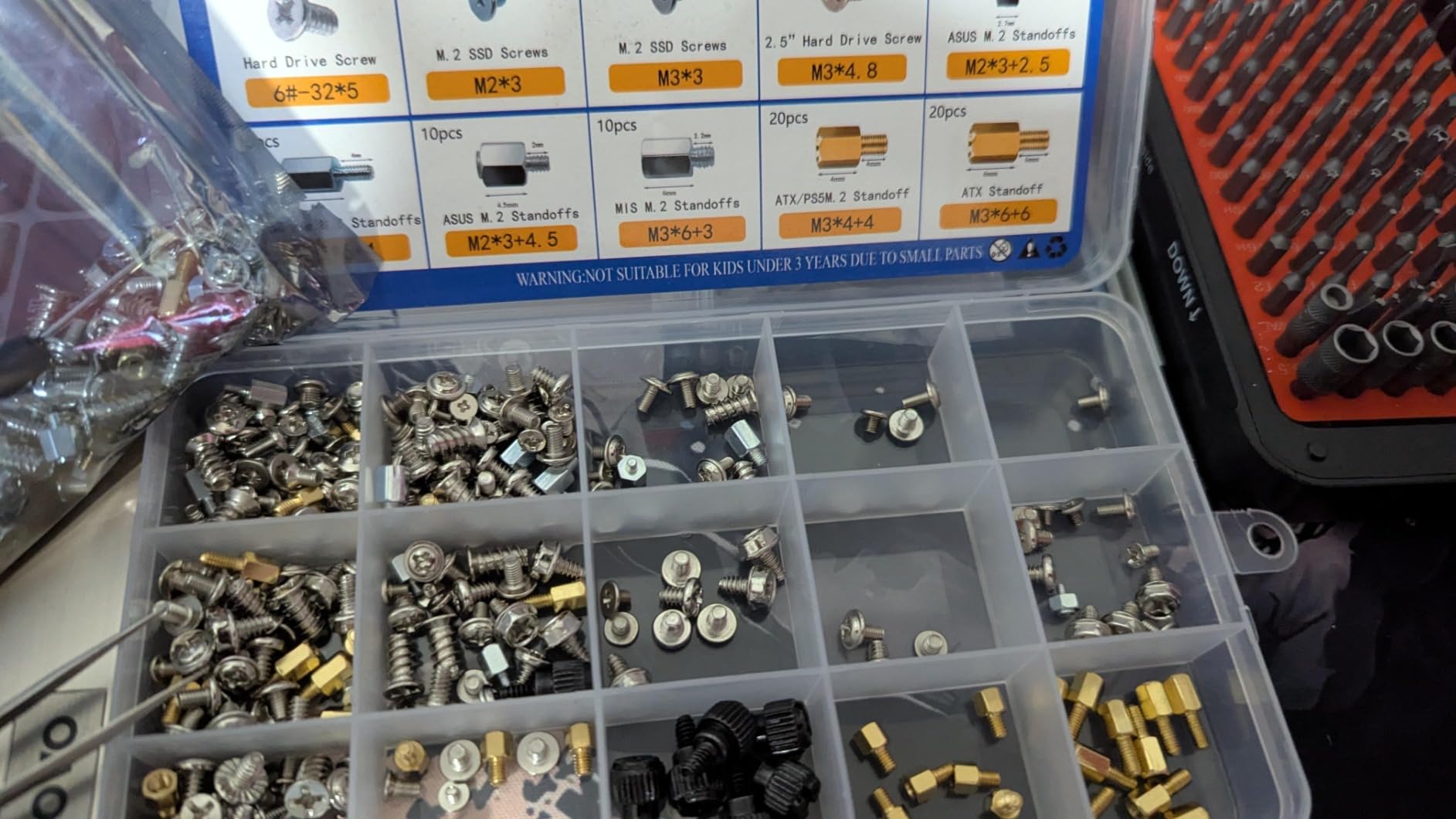 PCIe NVMe M.2 Mounting Screws Computer Screws Motherboard Standoffs Assortment Kit for Universal Motherboard, HDD, SSD, Hard Drive,Fan, Power Supply, Graphics, PC Case for DIY customer photo 1