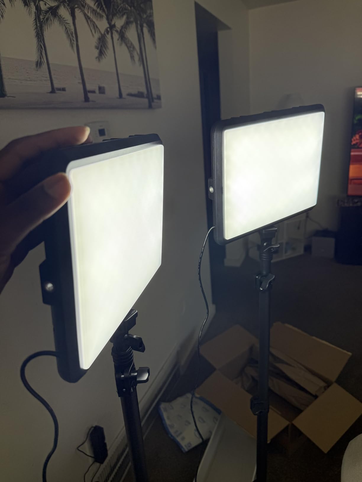 2-Pack Photography Lighting Kit, NiceVeedi 25W LED Video Light Kit, 2900-7000K Dimmable Studio Light with Tripod Stand, 73