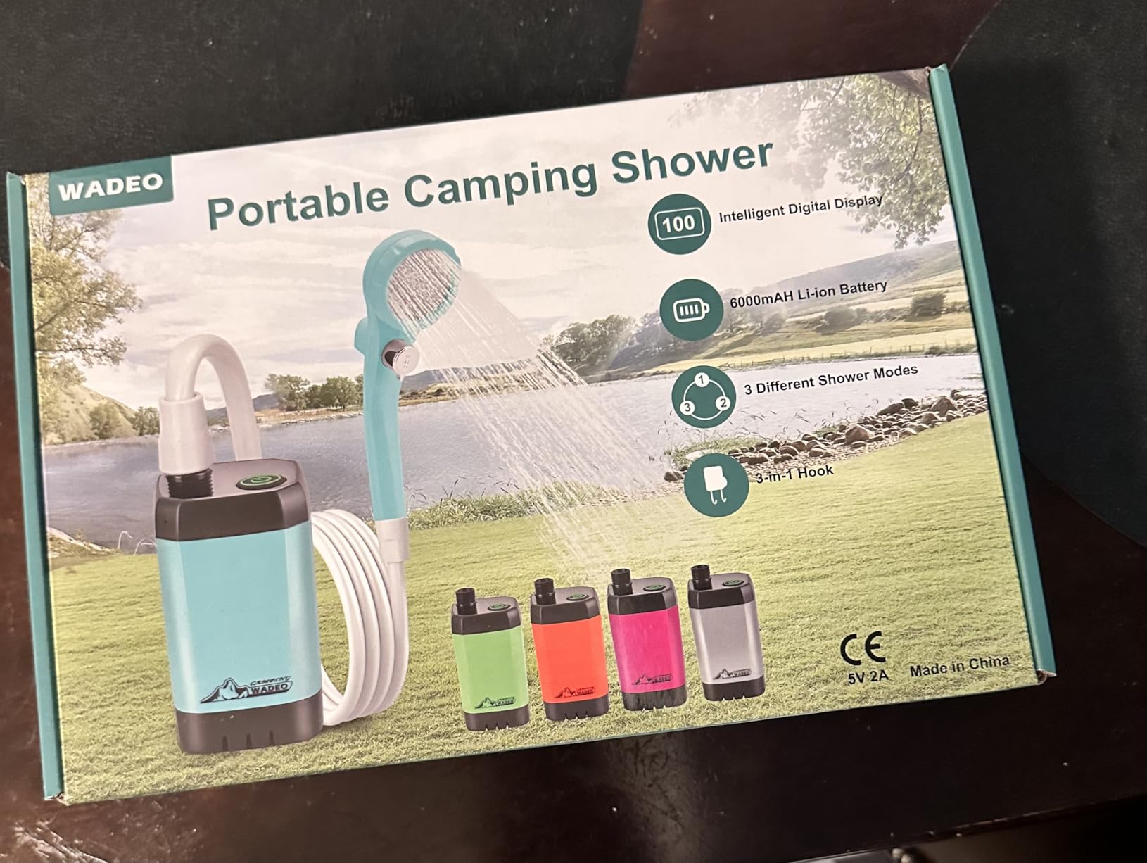 WADEO Portable Shower for Camping, 6000mAh Outdoor Electric Shower Rechargeable Pump with Intelligent Digital Display, Camping Shower Head Nozzle for Camping, Hiking, Traveling, Washing customer photo 1