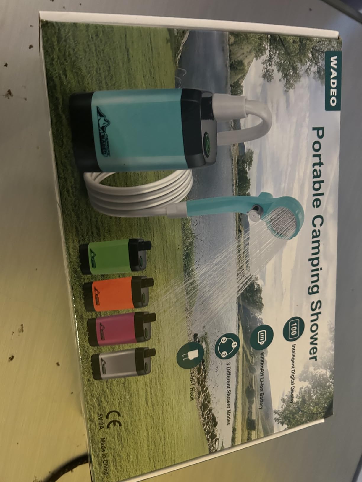 WADEO Portable Shower for Camping, 6000mAh Outdoor Electric Shower Rechargeable Pump with Intelligent Digital Display, Camping Shower Head Nozzle for Camping, Hiking, Traveling, Washing customer photo 2