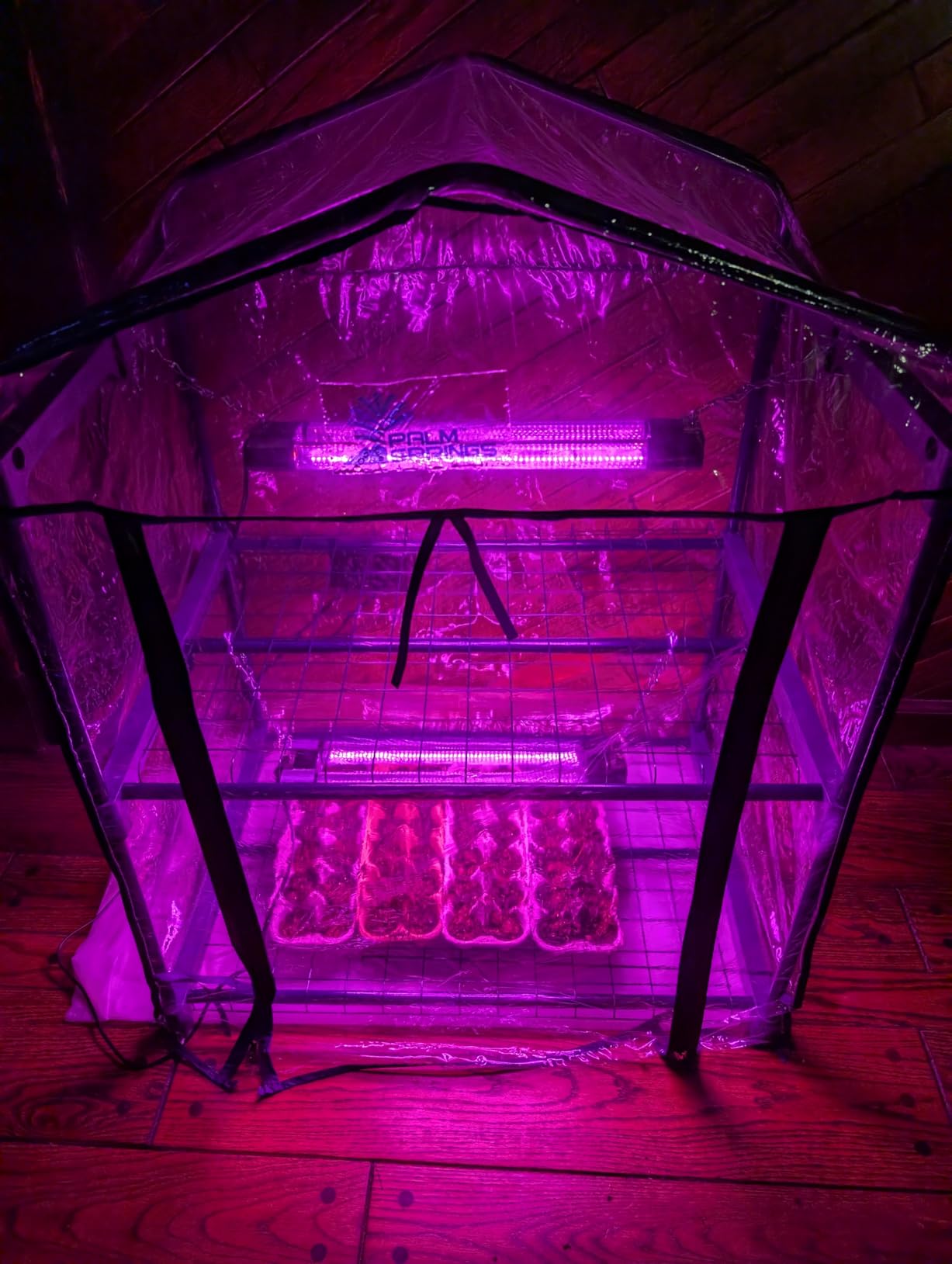 Hlite 16inch 4 Pack LED Grow Lights - Linkable Grow Lights for Indoor Plants, Full Spectrum Plant Lights Plug and Hanging Design with On/Off Switch Hanging Grow Light from seedling to Flowering, Black customer photo 1