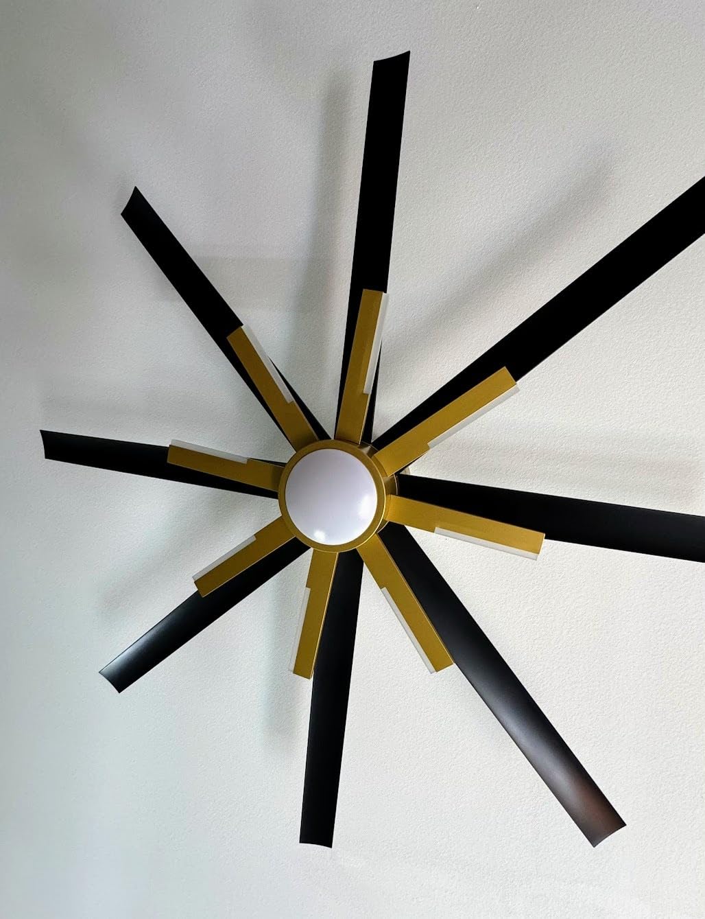 72 inch Large Ceiling Fans with Lights and Remote，Indoor/Outdoor Modern Ceiling Fan for Living Room Patio，6 Speed Reversible，8 Blades and 9 Lights，3 CCT，Black Gold customer photo 2