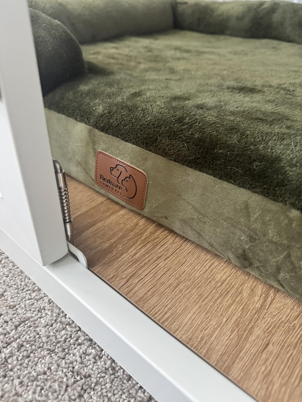 42 Inch Heavy Duty Dog Crate Furniture for Large and Medium Dogs, Decorative Pet House End Table, Wooden Cage Kennel Furniture Indoor, Natural and White customer photo 1