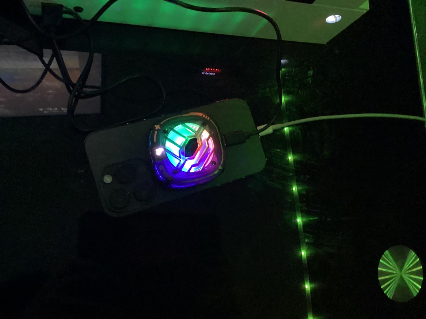 YANISM Magnetic Cell Phone Cooler, RGB Phone Cooling Fan Portable Lightweight Mobile Phone Cooling Fan, Phone Radiator with Temperature Display for Mobile Gaming,Tiktok Live Streaming customer photo 2