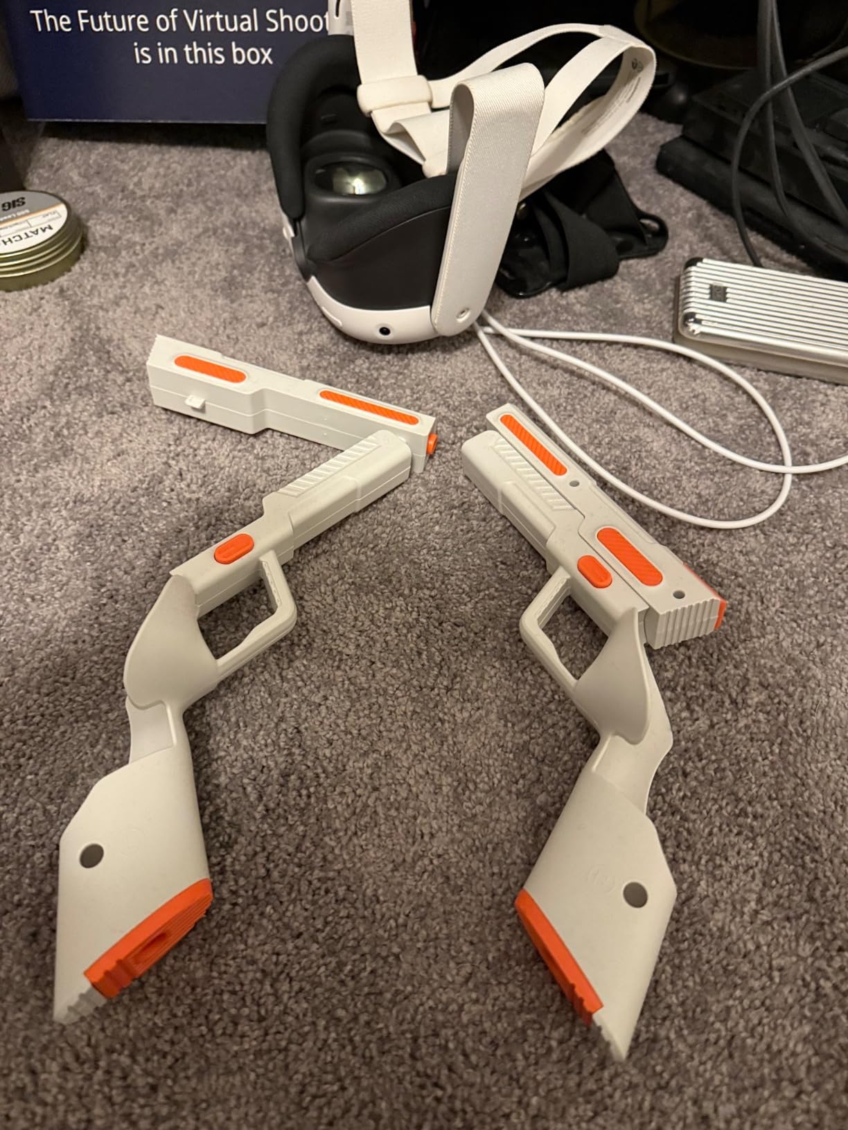 YRXVW Weighted PistoI Grip VR Stock Controller Accessories for Oculus/Meta Quest 3s/3, Anti Slip Handle Enhances FPS Games Experience Holding Feels customer photo 1