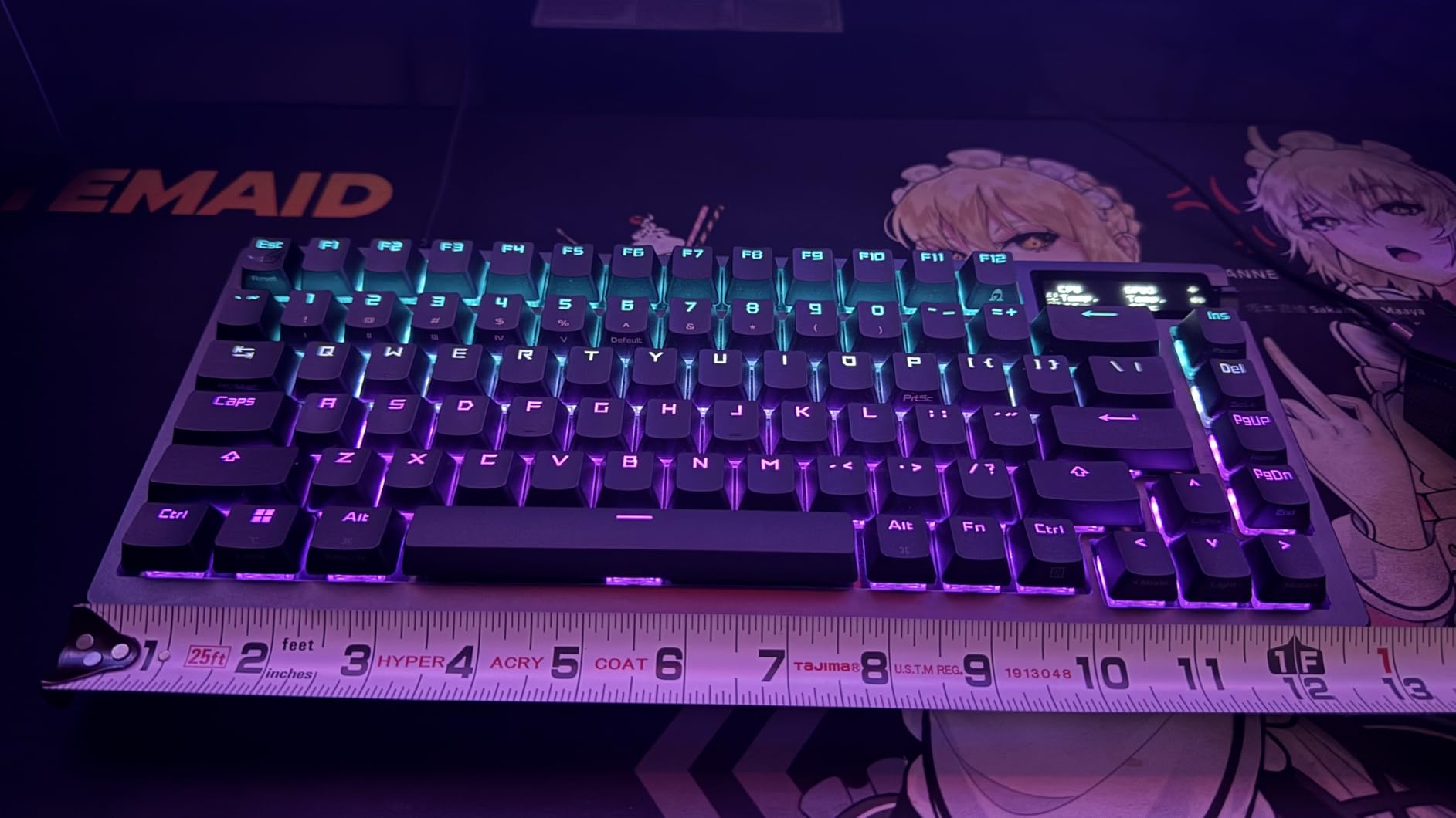 ASUS ROG Azoth Wireless Mechanical Gaming Keyboard - 75% TKL, Tri-Mode Connectivity, Hot Swappable Pre-lubed ROG NX Snow Linear Switches, PBT Keycaps, RGB, OLED Display, PC/Mac Support - Black customer photo 2