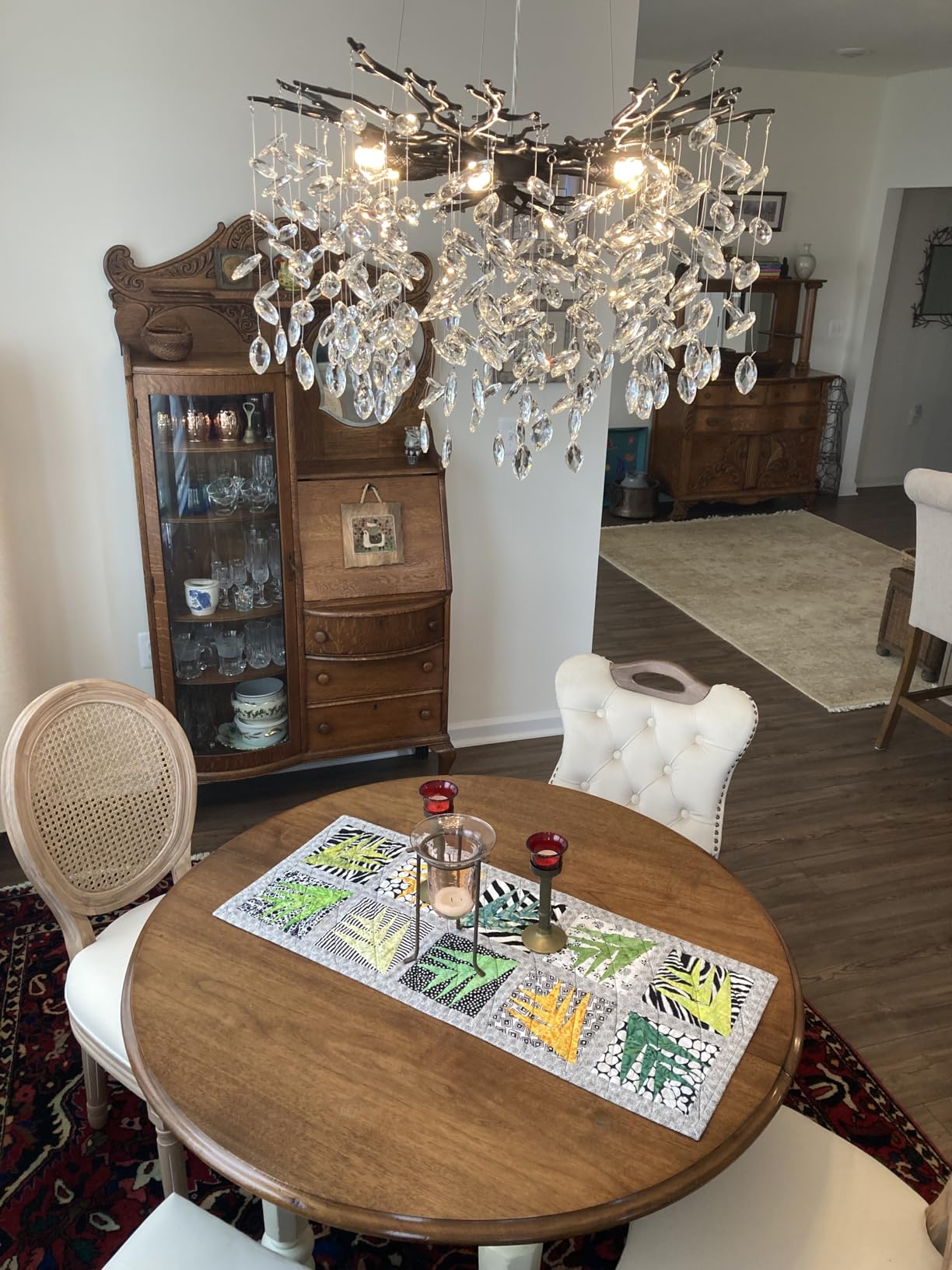 63'' Long Crystal Chandelier for High Ceiling, 28-Light Modern Gold Tree Branch Chandelier customer photo 2