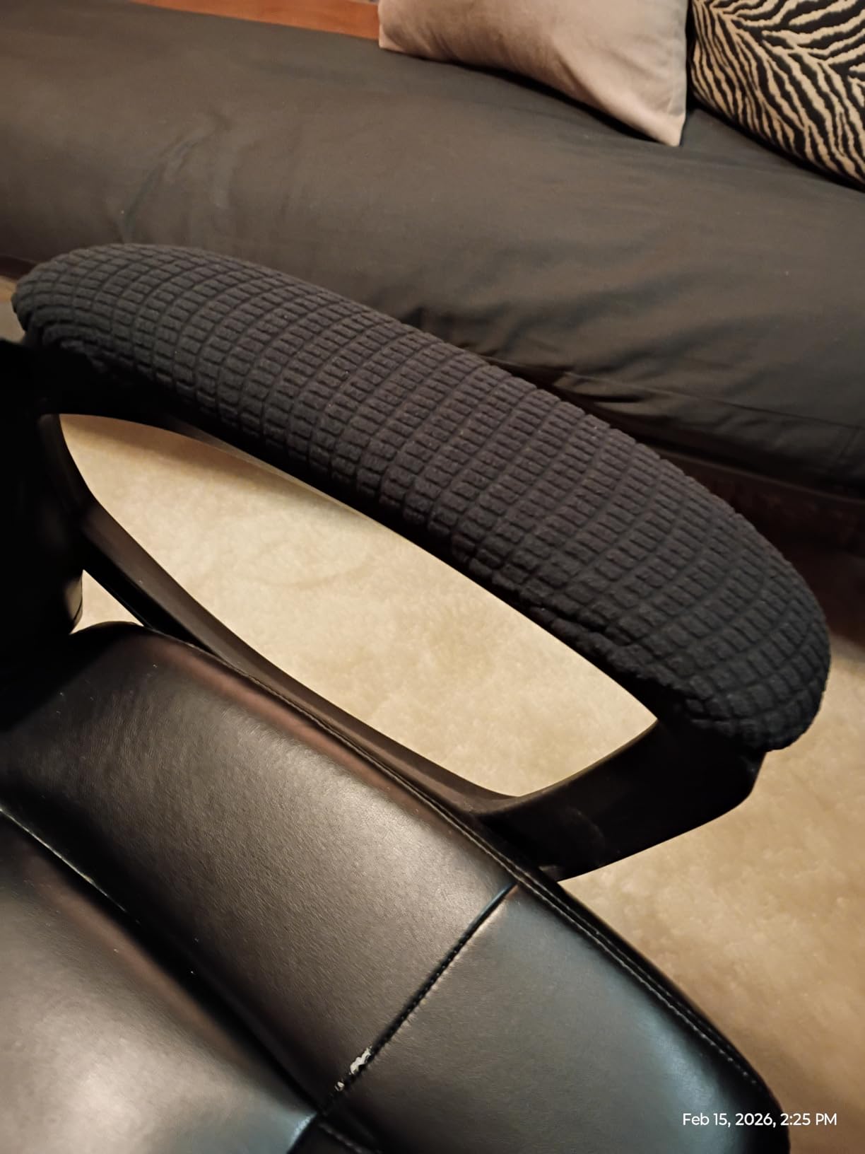 Office Chair Arm Covers,Office Chair Arm Rest Cover Gaming Chair Armrest Covers Office Removable Arm Rest Covering Elastic Chair Armrest Cover (Black, 2Pcs/Set (10-13) x (2-4) x 1.9 inches) customer photo 2