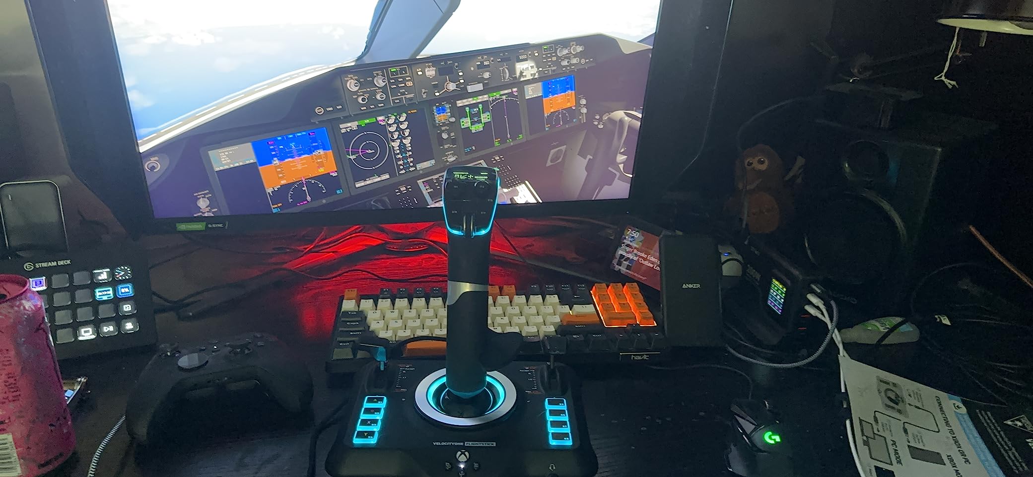 Turtle Beach VelocityOne Flightdeck Universal HOTAS Simulation System Joystick & Throttle for Air & Space Combat Simulation For Windows 10 & 11 PCs - Touch Display & Buttons, 139 Programmable Controls customer photo 2