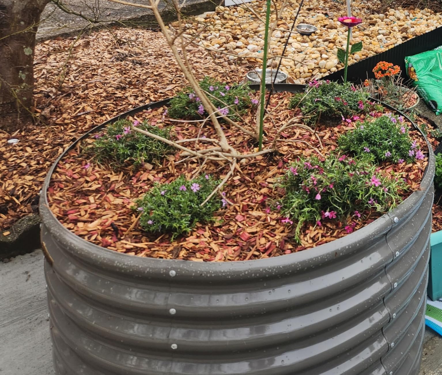 A ANLEOLIFE 8x4x2ft Galvanized Raised Garden Bed Kit, Oval Metal Deep Root Planters for Outdoor Plants Vegetables Flowers Herb, Large Bottomless, 478 Gallon Capacity - Quartz Grey customer photo 1