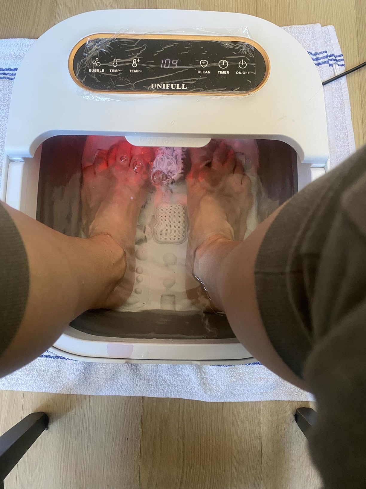 Collapsible Foot Spa Bath with Heat, Touch Screen, Remote Control, Massage Rollers, Timer, Bubble, Foot Pedicure Kit, Temperature Control Pedicure Foot Spa, Foot Bath customer photo 1