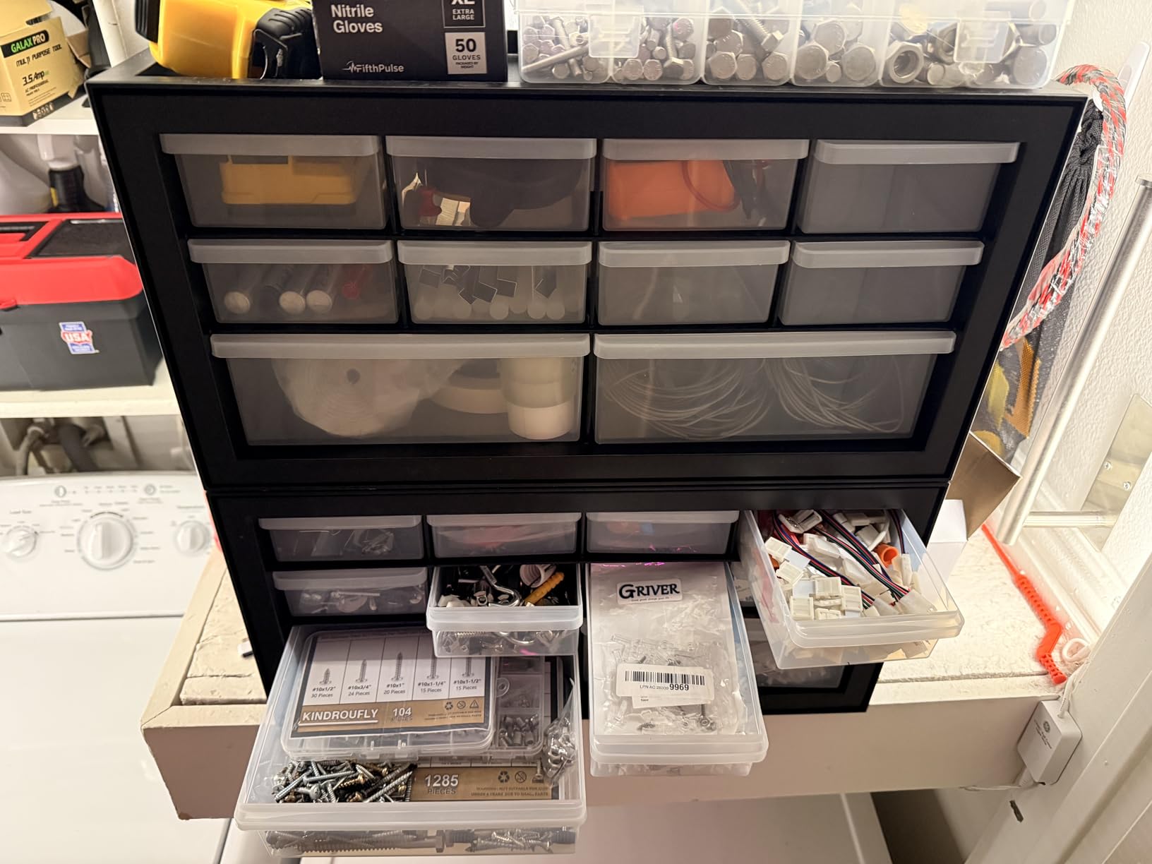 IRIS USA Screw Tool Organizer Small Parts Cabinet Chest, 36-Drawer Hardware Electronics Nuts Bolts Storage Drawers Organization Toolbox Garage Craft Business Teacher Beads Scrapbook Art Hobby - Black customer photo 1