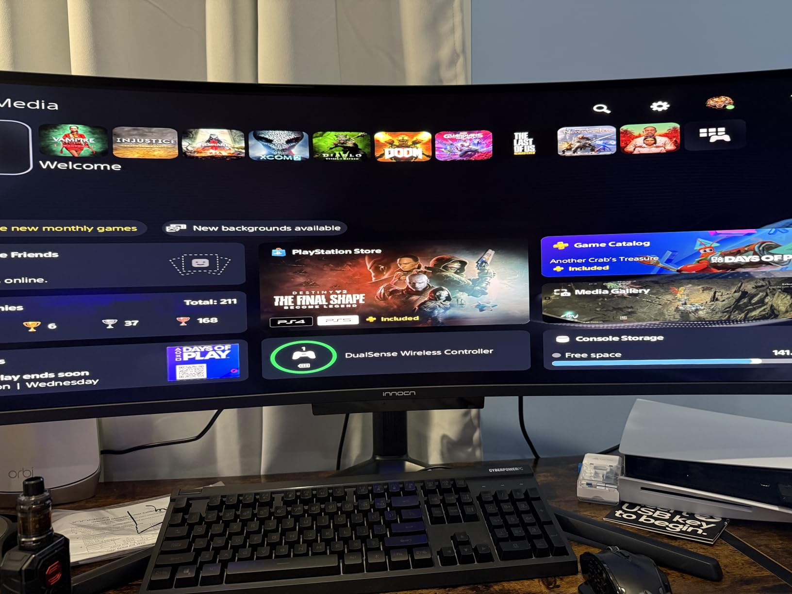 INNOCN 49 49Q1S OLED Curved Gaming Monitor 5120 x 1440p 240Hz, 0.03ms, USB Type C 90W, HDMI 2.1, DisplayPort, USB Hub, Surrounding Speakers, Adaptive-Sync, Height Adjustable Stand customer photo 1