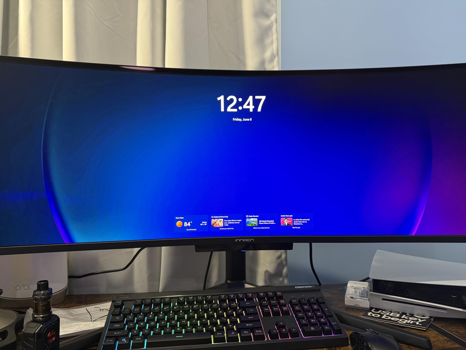 INNOCN 49 49Q1S OLED Curved Gaming Monitor 5120 x 1440p 240Hz, 0.03ms, USB Type C 90W, HDMI 2.1, DisplayPort, USB Hub, Surrounding Speakers, Adaptive-Sync, Height Adjustable Stand customer photo 2