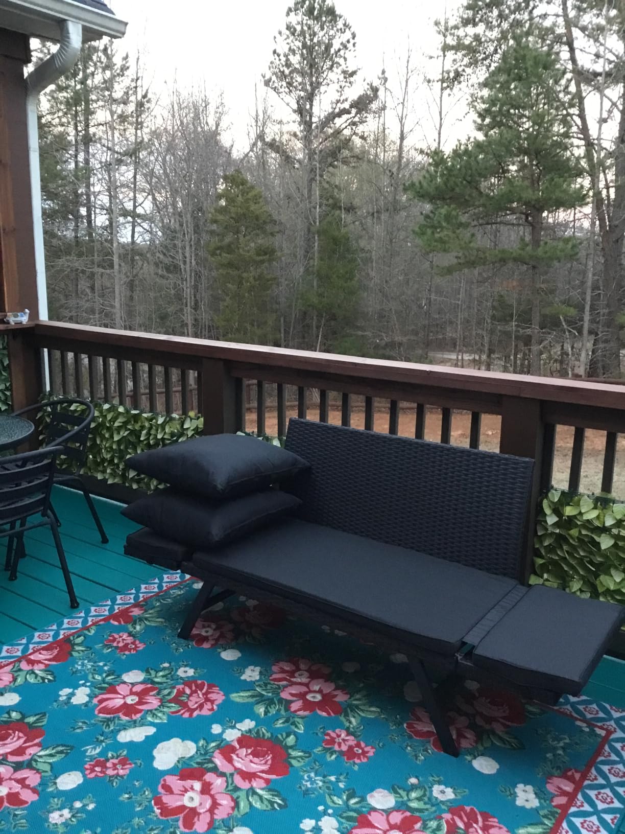 Greesum Outdoor Sofa, Woven Rattan Patio Furniture, Convertible Daybed or Double Chair with Adjustable Armrests, Cushions and Pillows for Yard, Porch, Pool, Brown Lounger & Beige Pillowcase customer photo 1