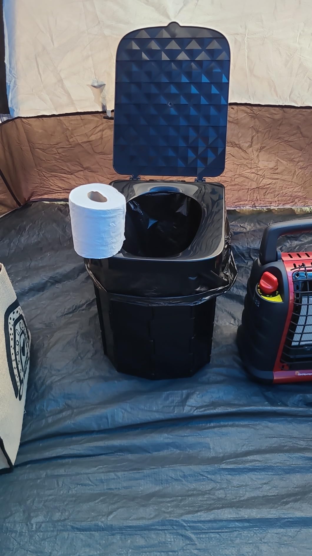 Portable Camping Toilet for Adults - Hapoon XL Portable Folding Toilet with Lid, Travel Portable Potty for Adults, Porta Potty Car Toilet, Grey customer photo 2