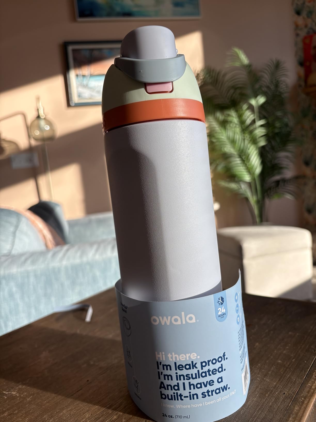 Owala Kids FreeSip Insulated Stainless Steel Water Bottle with Straw for Sports, Travel, and School, BPA-Free Sports Water Bottle, 16 oz, Celestial Sphere customer photo 1